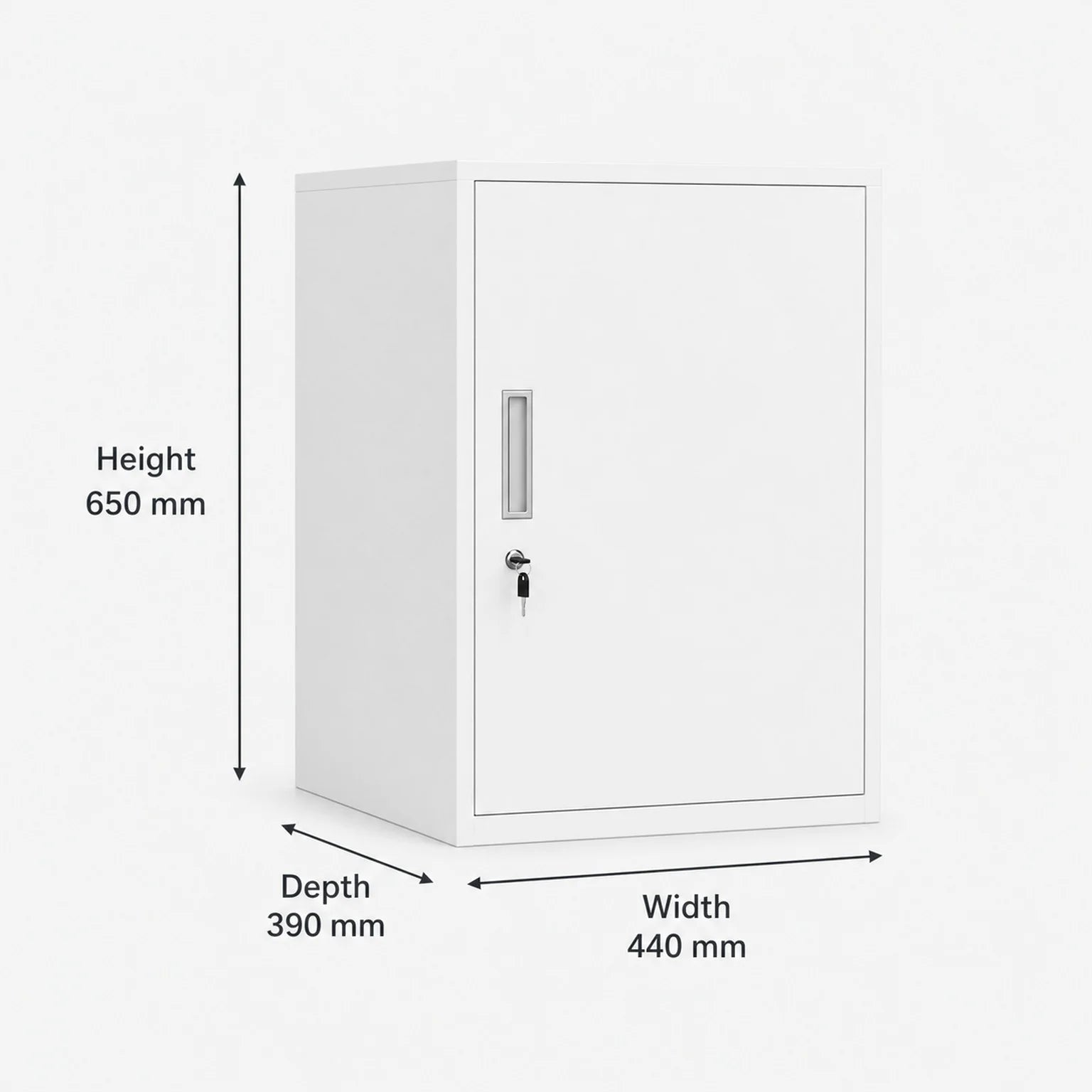 Adrian Single-Door Office Storage Cabinet - dimensions view