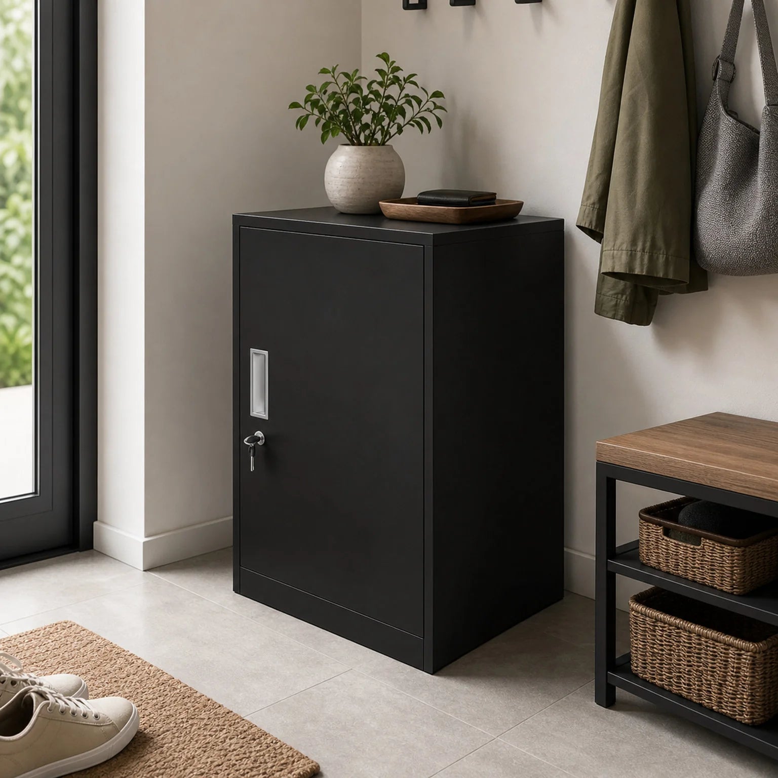 Adrian Single-Door Office Storage Cabinet - lifestyle view