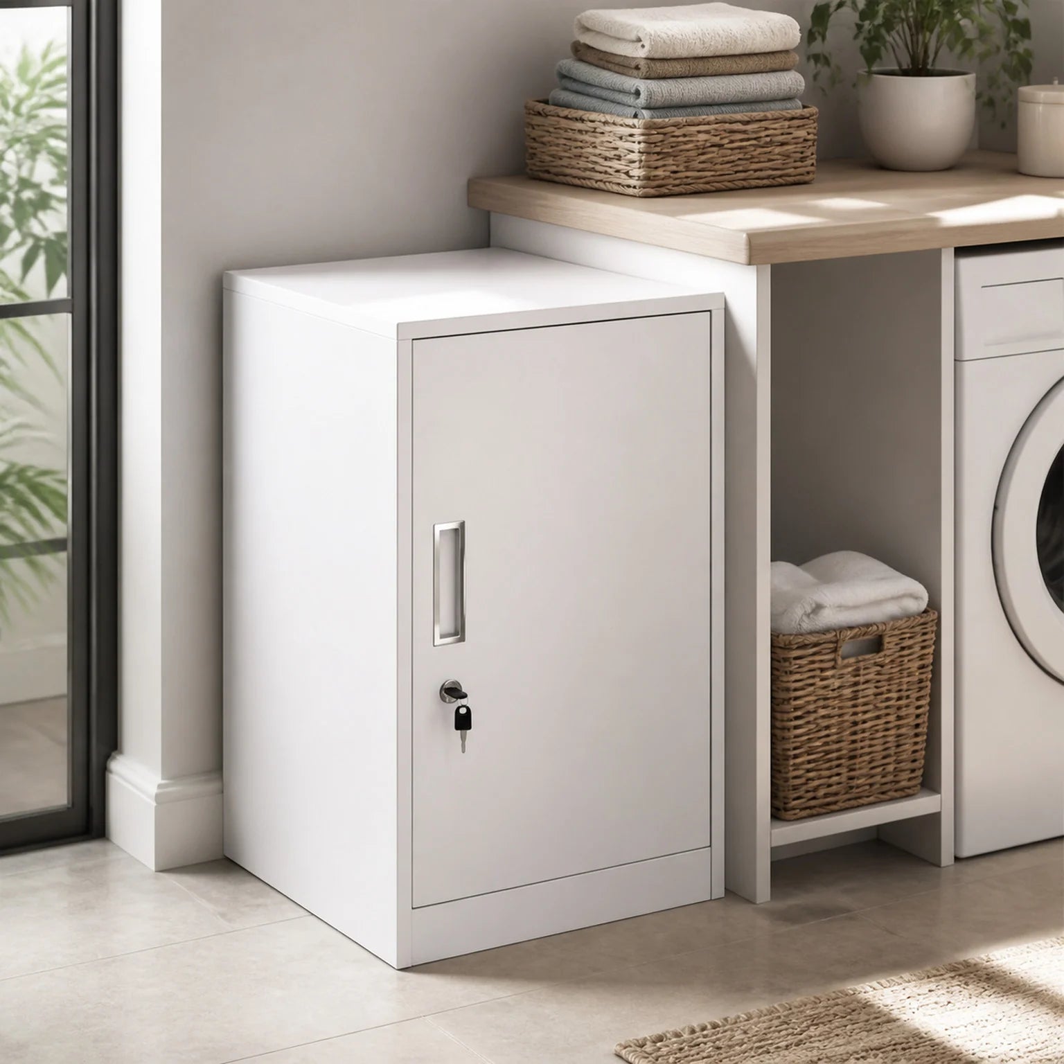Adrian Single-Door Office Storage Cabinet - lifestyle view