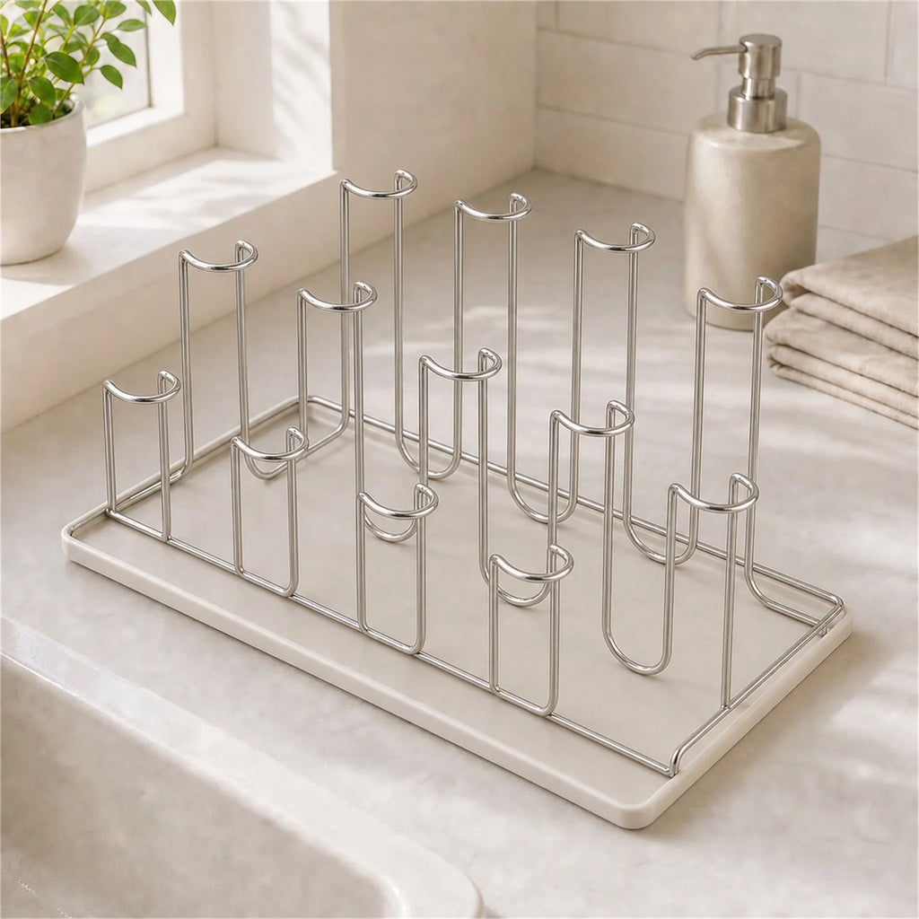 Alma Stainless Steel Dish Drying Rack - lifestyle view