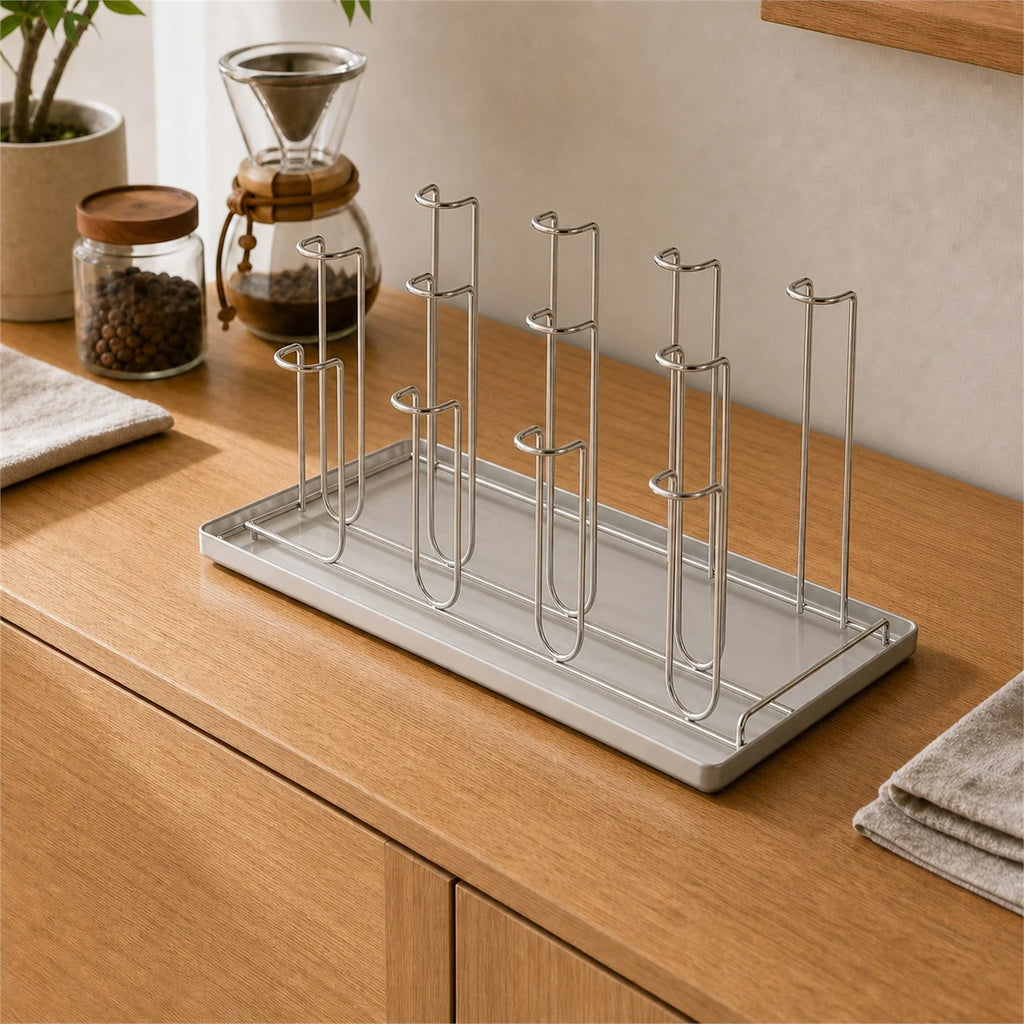 Alma Stainless Steel Dish Drying Rack - lifestyle view