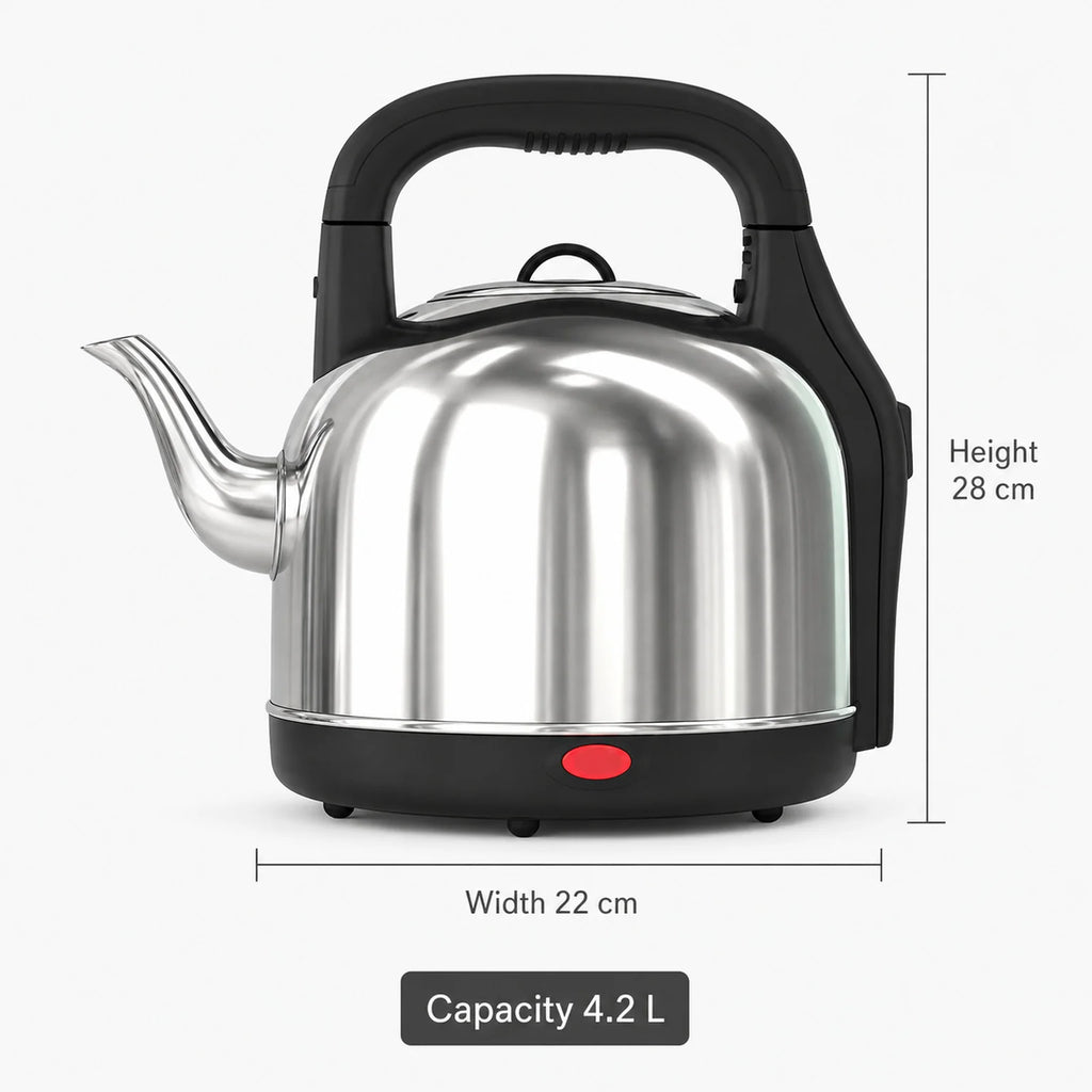 Amelie Stainless Steel Electric Kettle - dimensions view