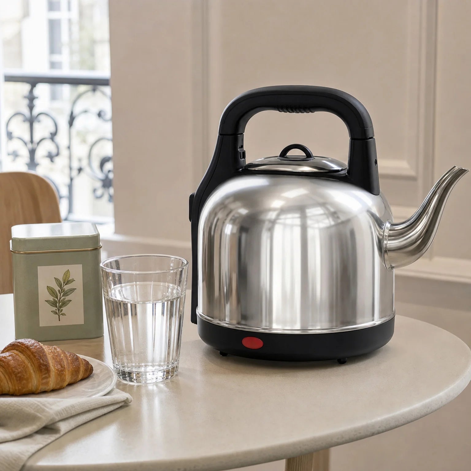 Amelie Stainless Steel Electric Kettle - lifestyle view