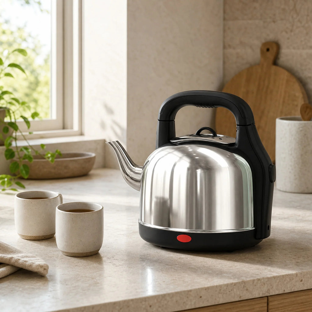 Amelie Stainless Steel Electric Kettle - lifestyle view