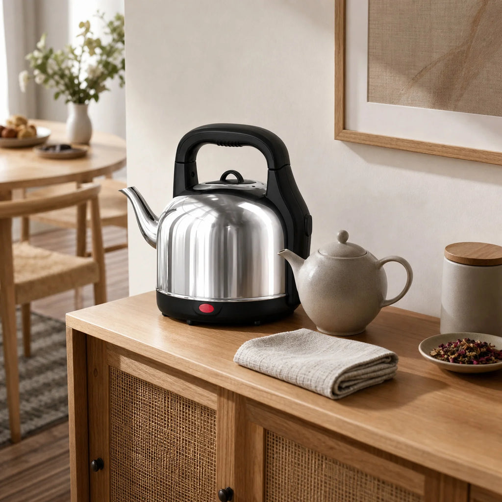 Amelie Stainless Steel Electric Kettle - lifestyle view