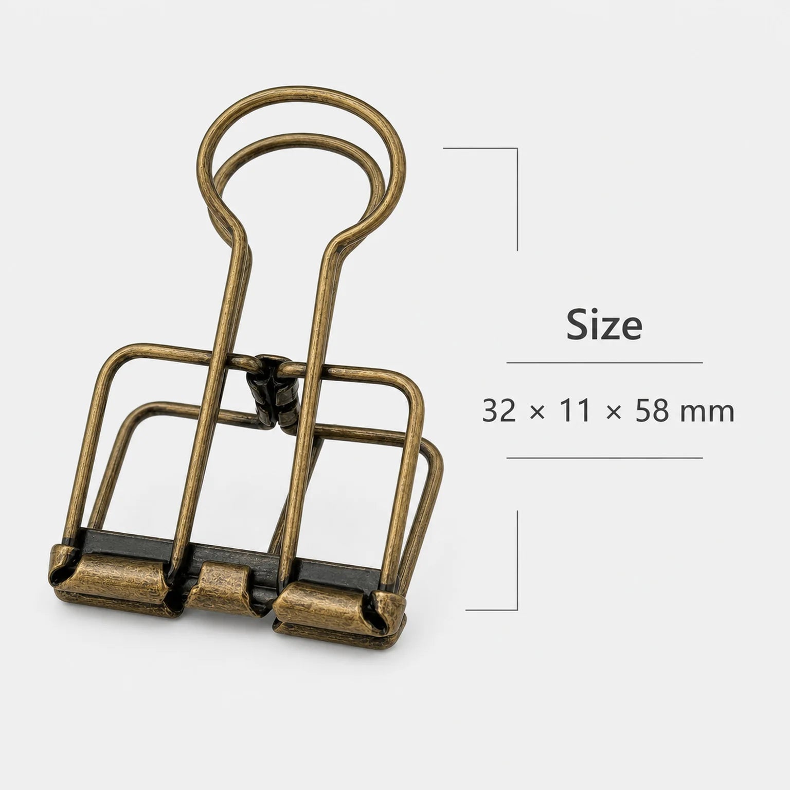 Anna Wire Memo and Binder Clip - dimensions view