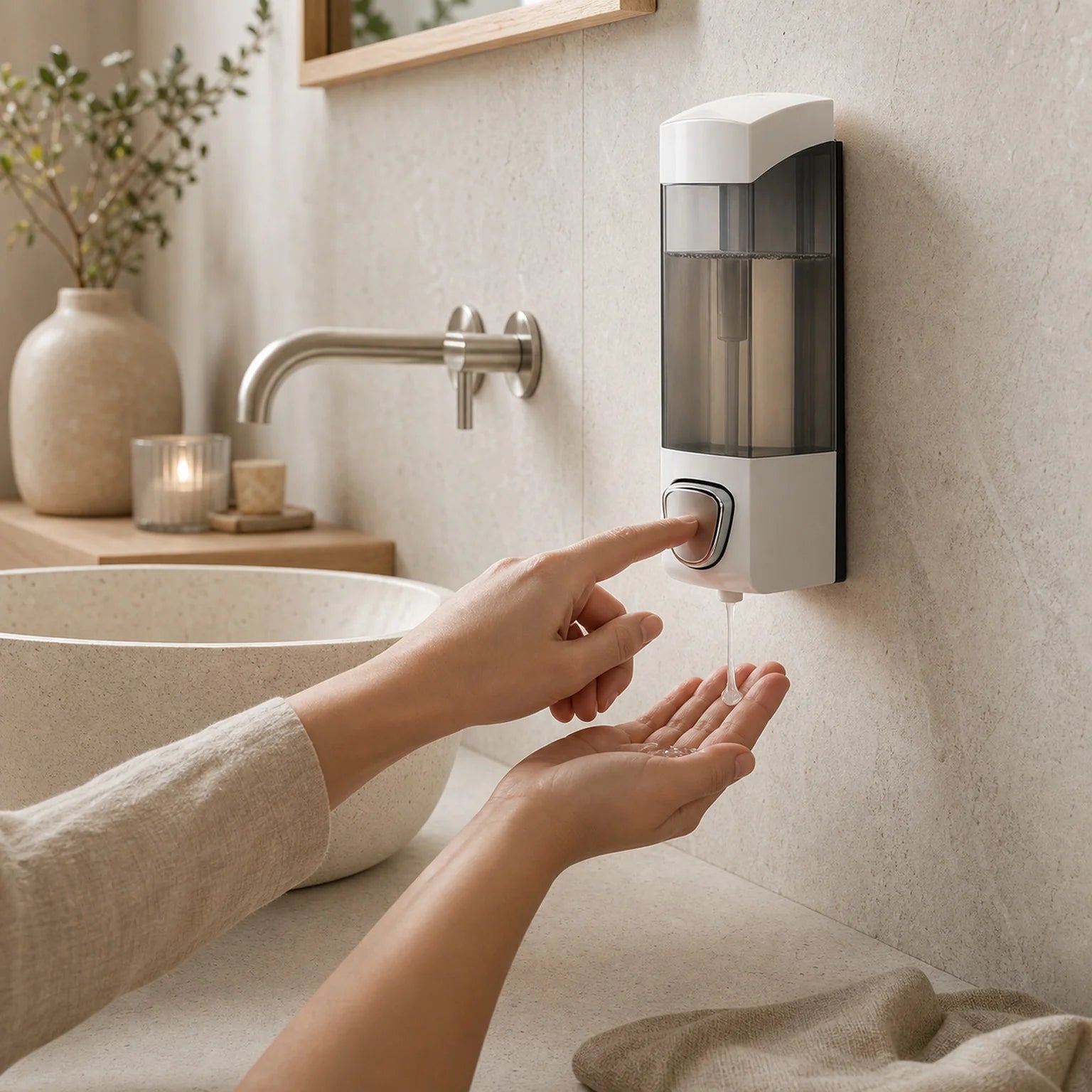 Anton Wall-Mounted Soap Dispenser - lifestyle view