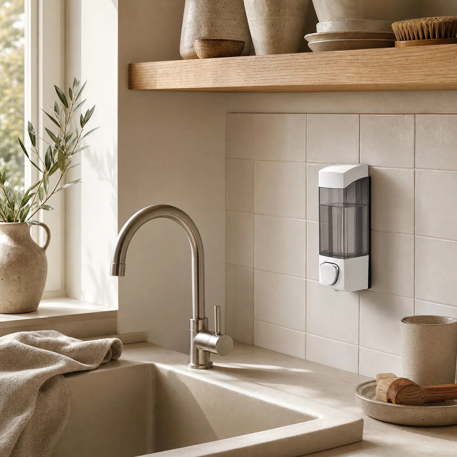 Anton Wall-Mounted Soap Dispenser - lifestyle view