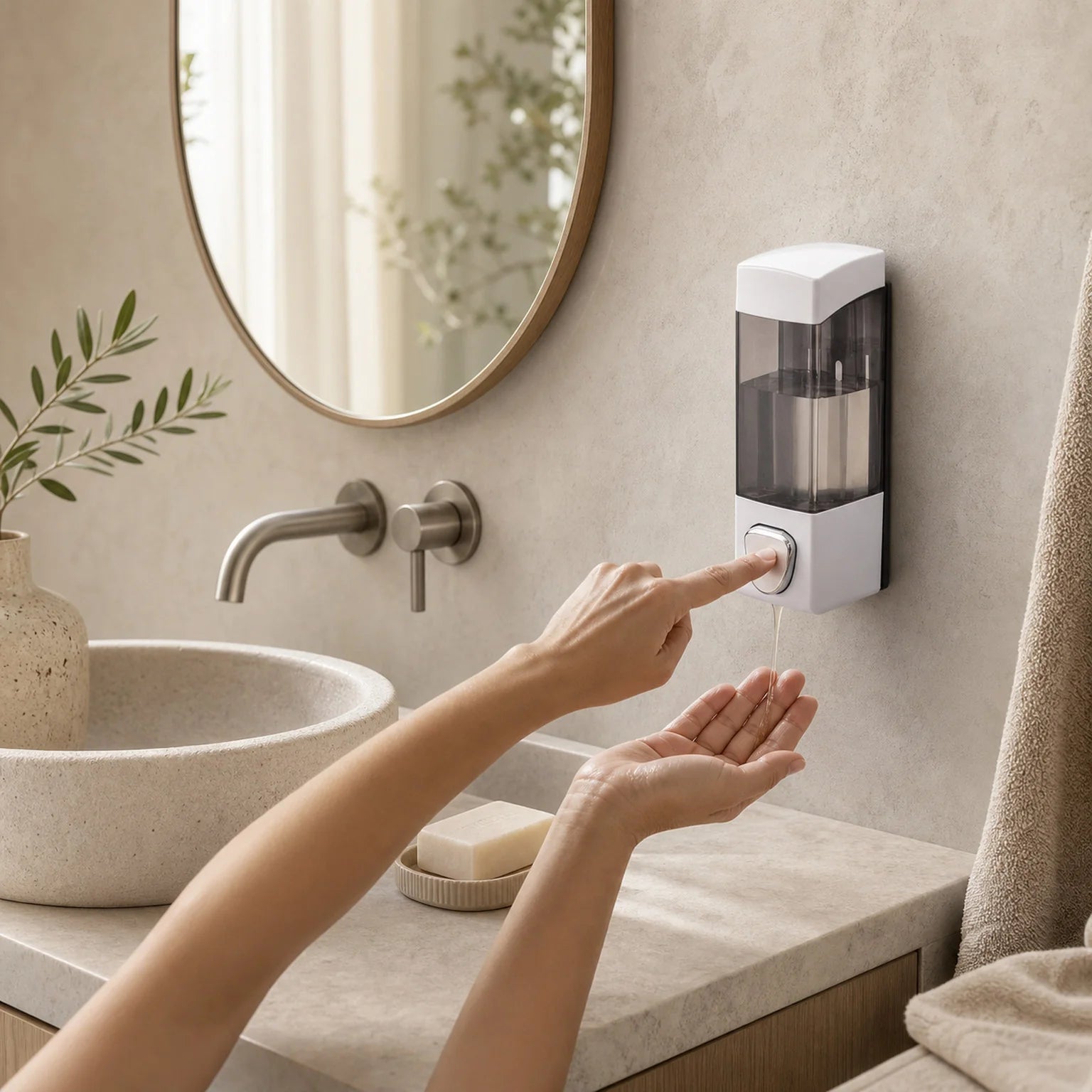 Anton Wall-Mounted Soap Dispenser - lifestyle view