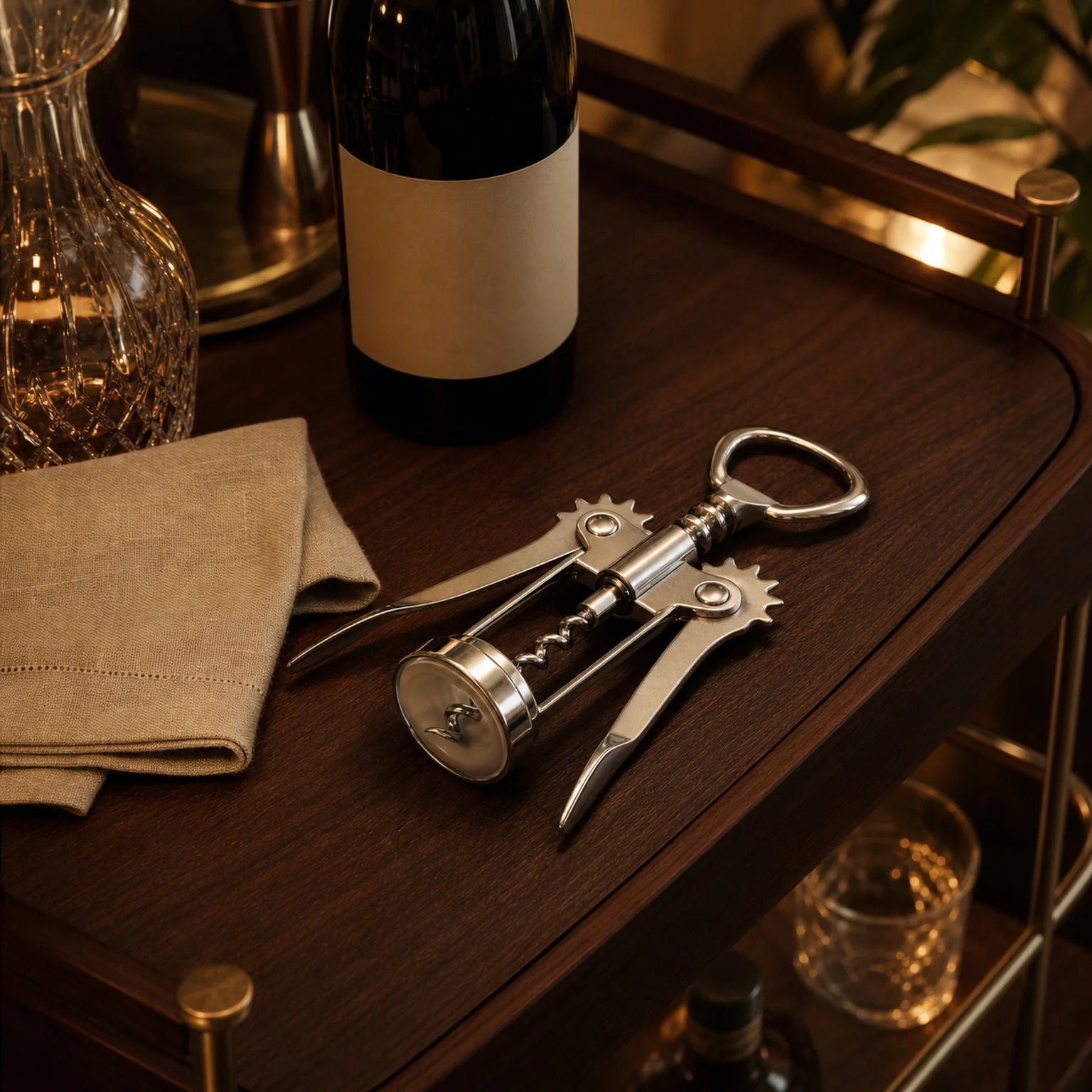 Axel Winged Wine Corkscrew - lifestyle view
