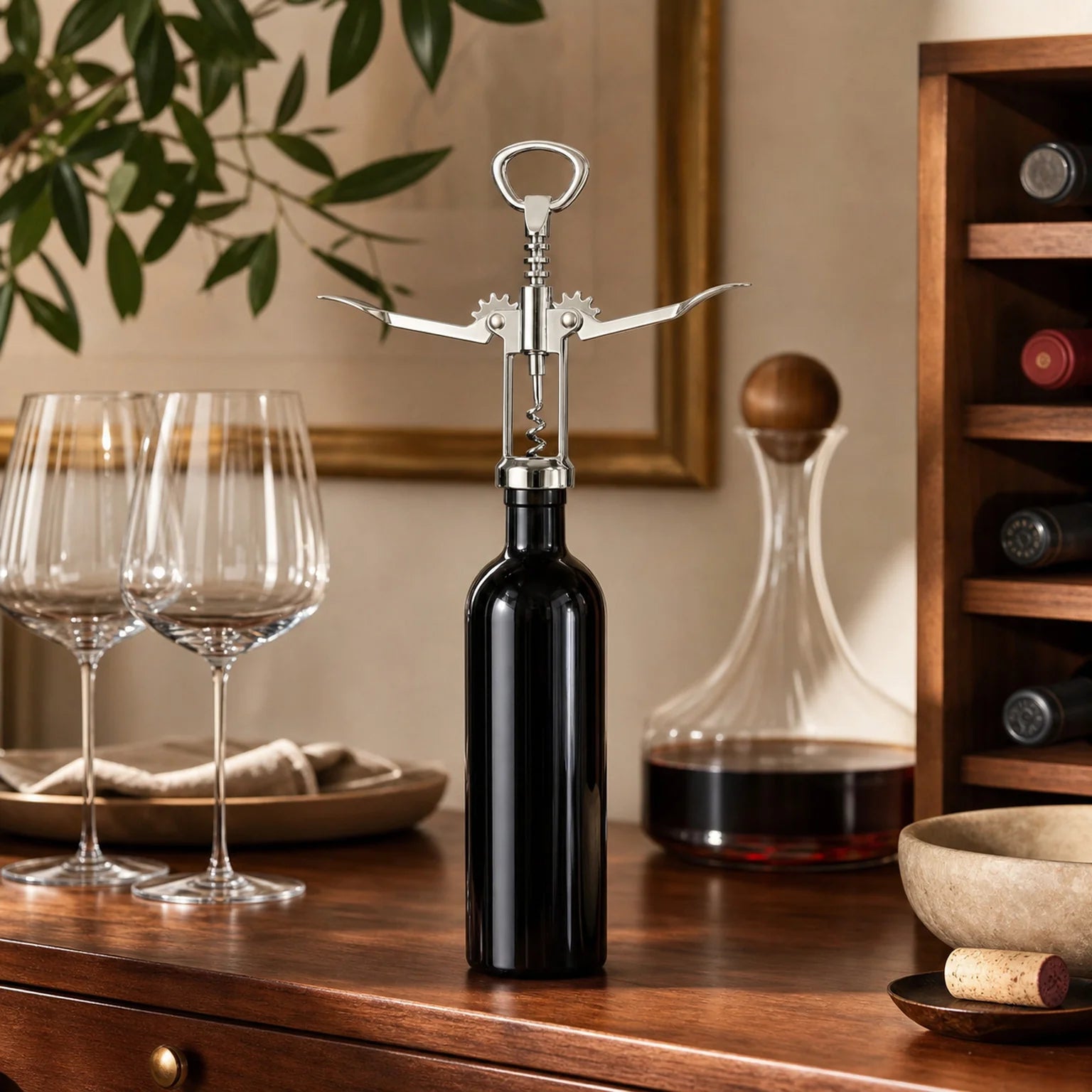 Axel Winged Wine Corkscrew - lifestyle view