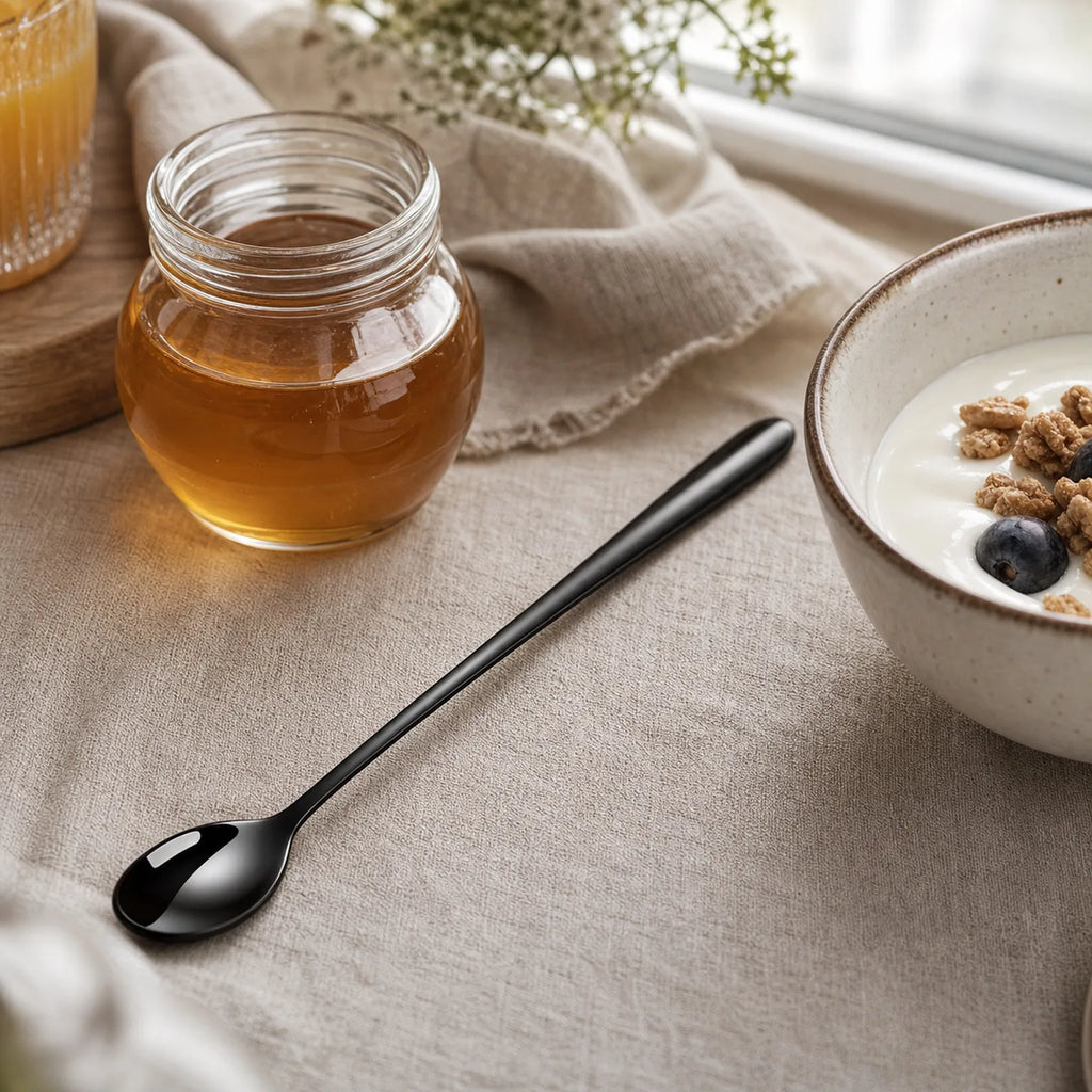 Bianca Long-Handle Condiment Spoon - lifestyle view