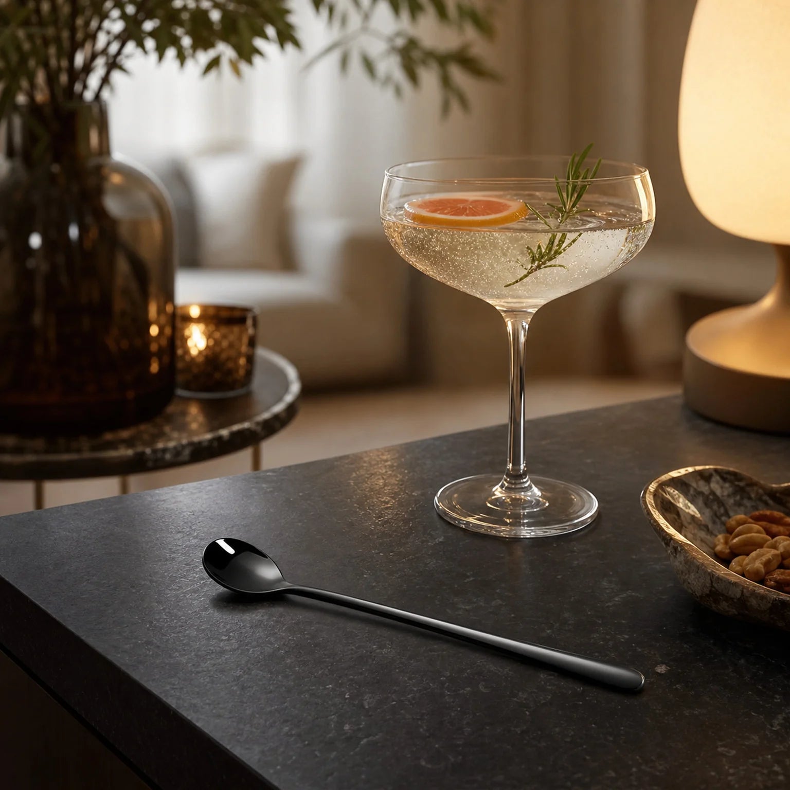 Bianca Long-Handle Condiment Spoon - lifestyle view