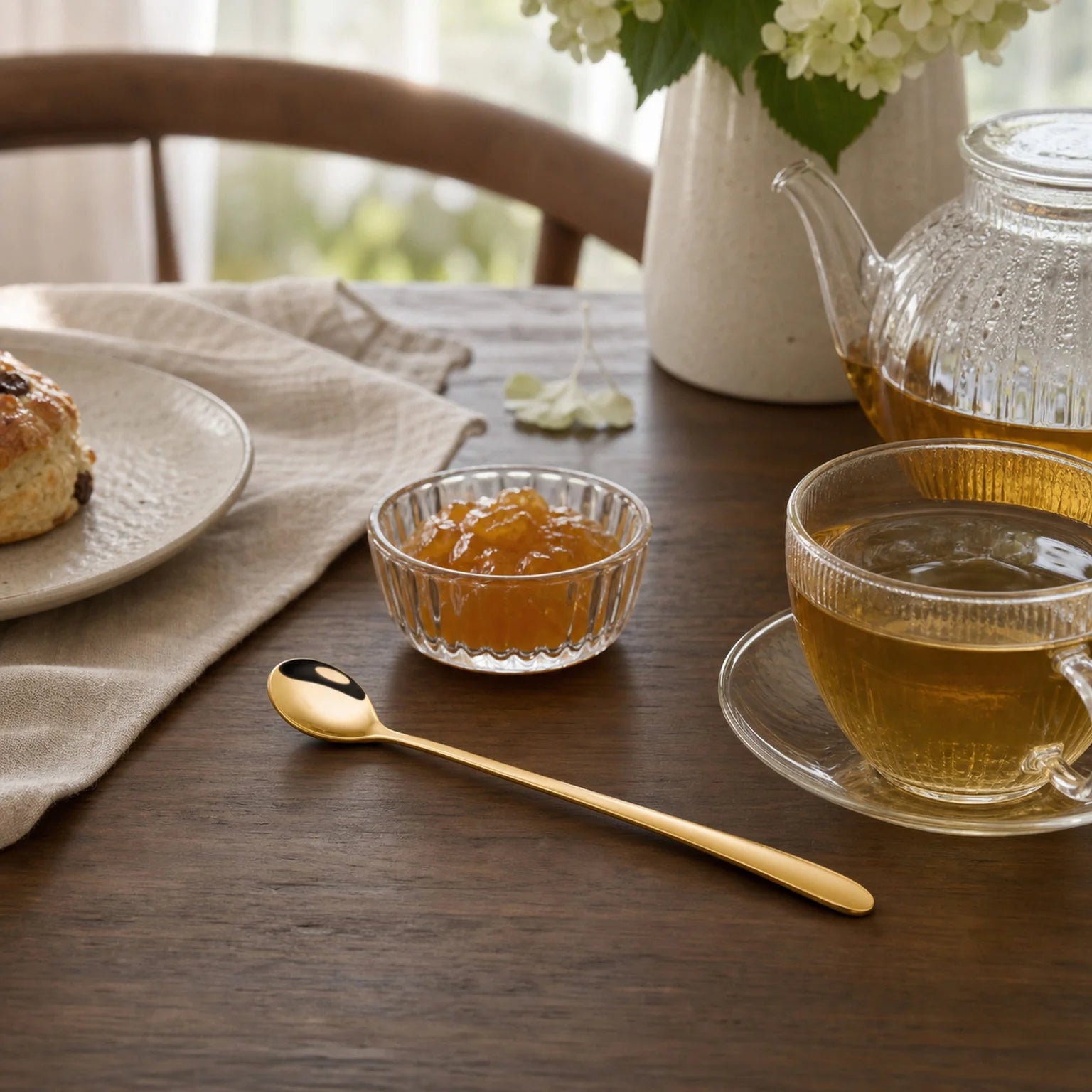 Bianca Long-Handle Condiment Spoon - lifestyle view