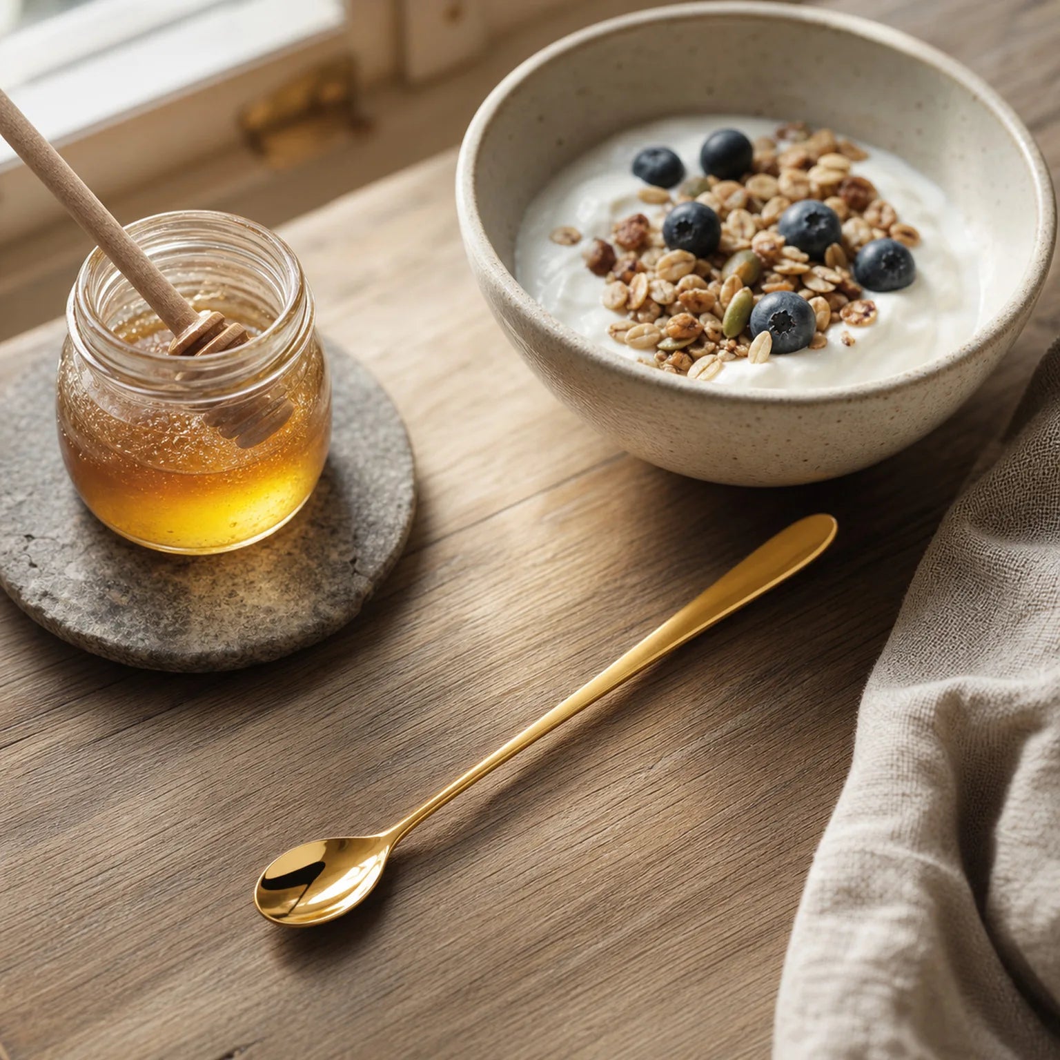 Bianca Long-Handle Condiment Spoon - lifestyle view