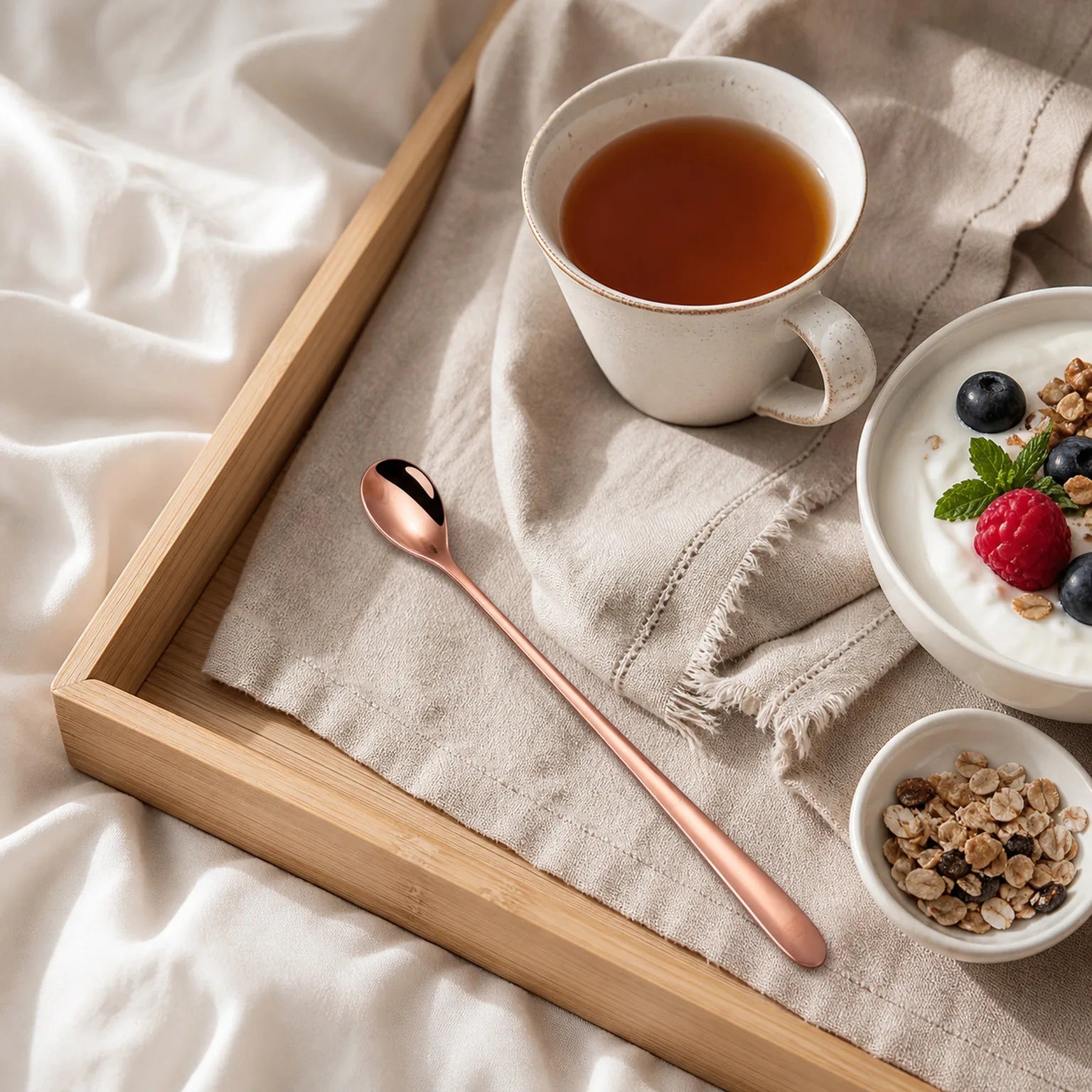 Bianca Long-Handle Condiment Spoon - lifestyle view