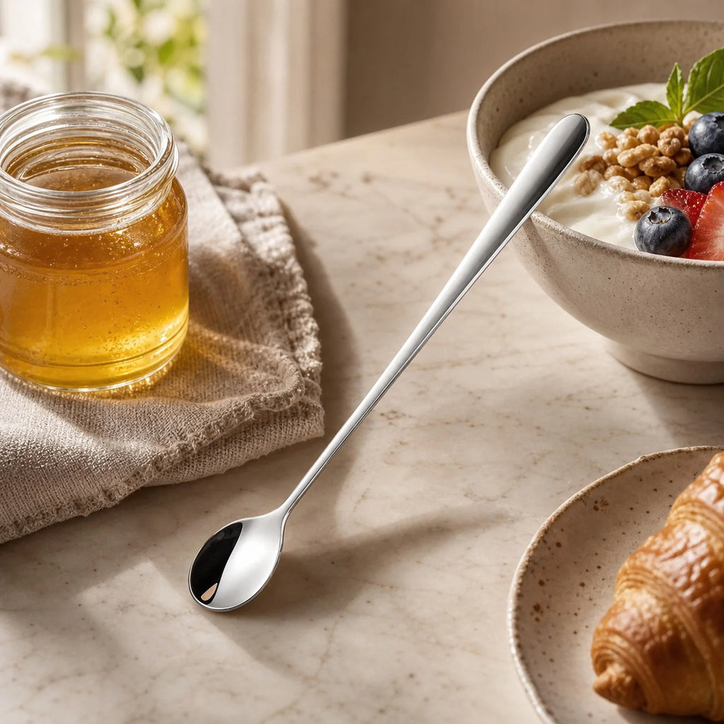 Bianca Long-Handle Condiment Spoon - lifestyle view