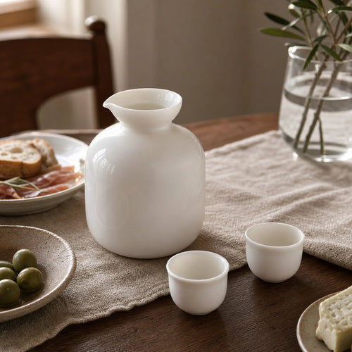 Casper Ceramic Carafe and Tea Cup Set - lifestyle view