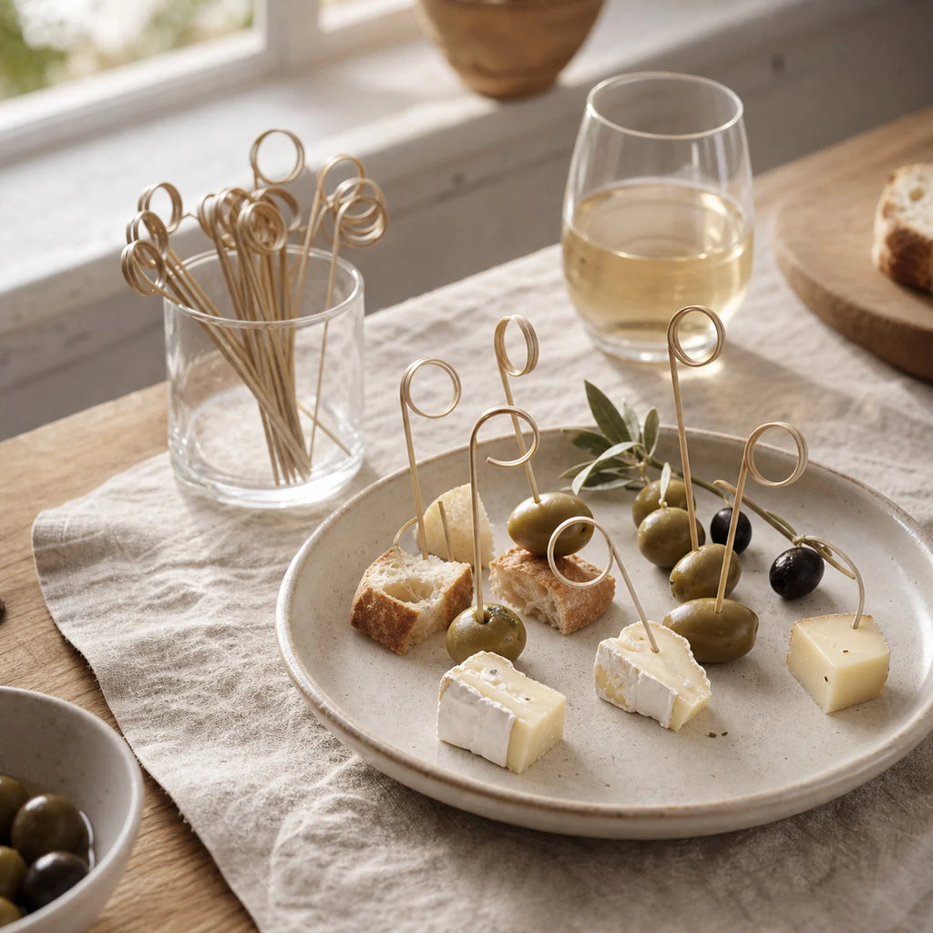 Celia Bamboo Cocktail Picks - lifestyle view