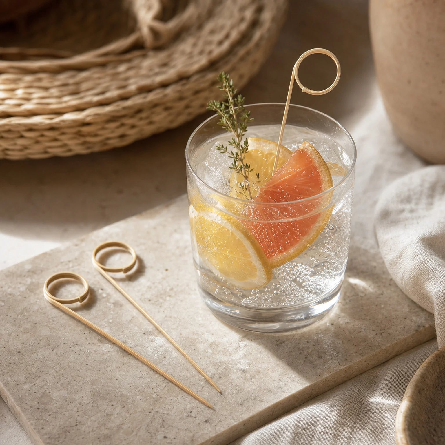 Celia Bamboo Cocktail Picks - lifestyle view