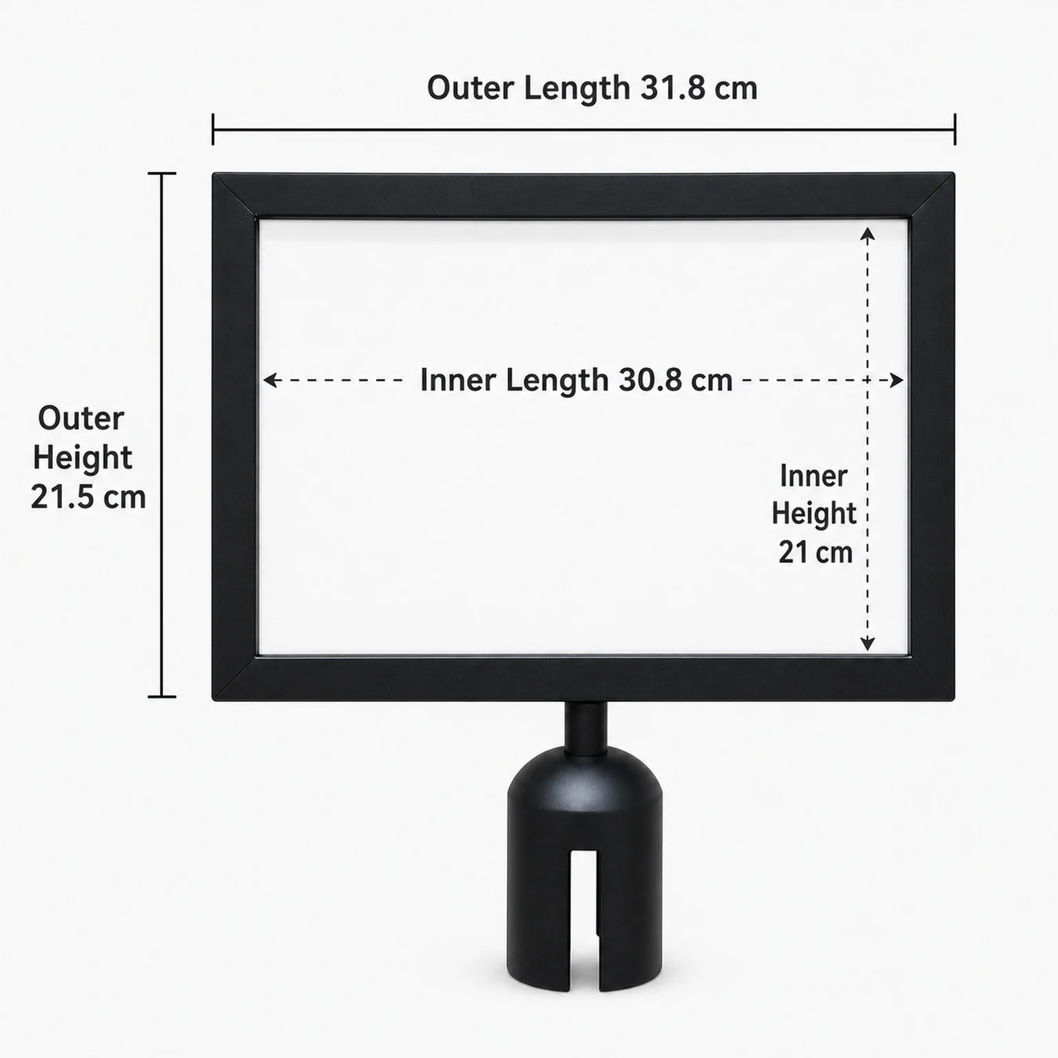 Daniel Landscape A4 Display Stand - dimensions view