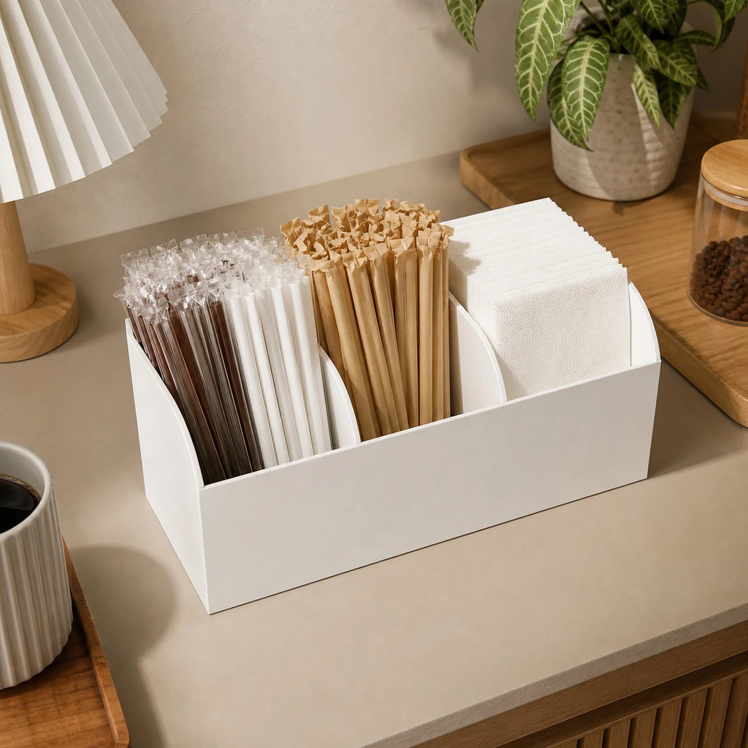 David Three-Compartment Straw Holder - lifestyle view
