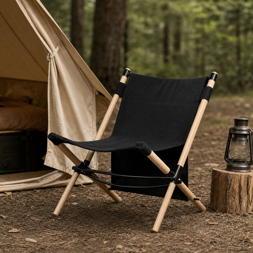 Elias Folding Directors Chair Made of Wood and Fabric - lifestyle view