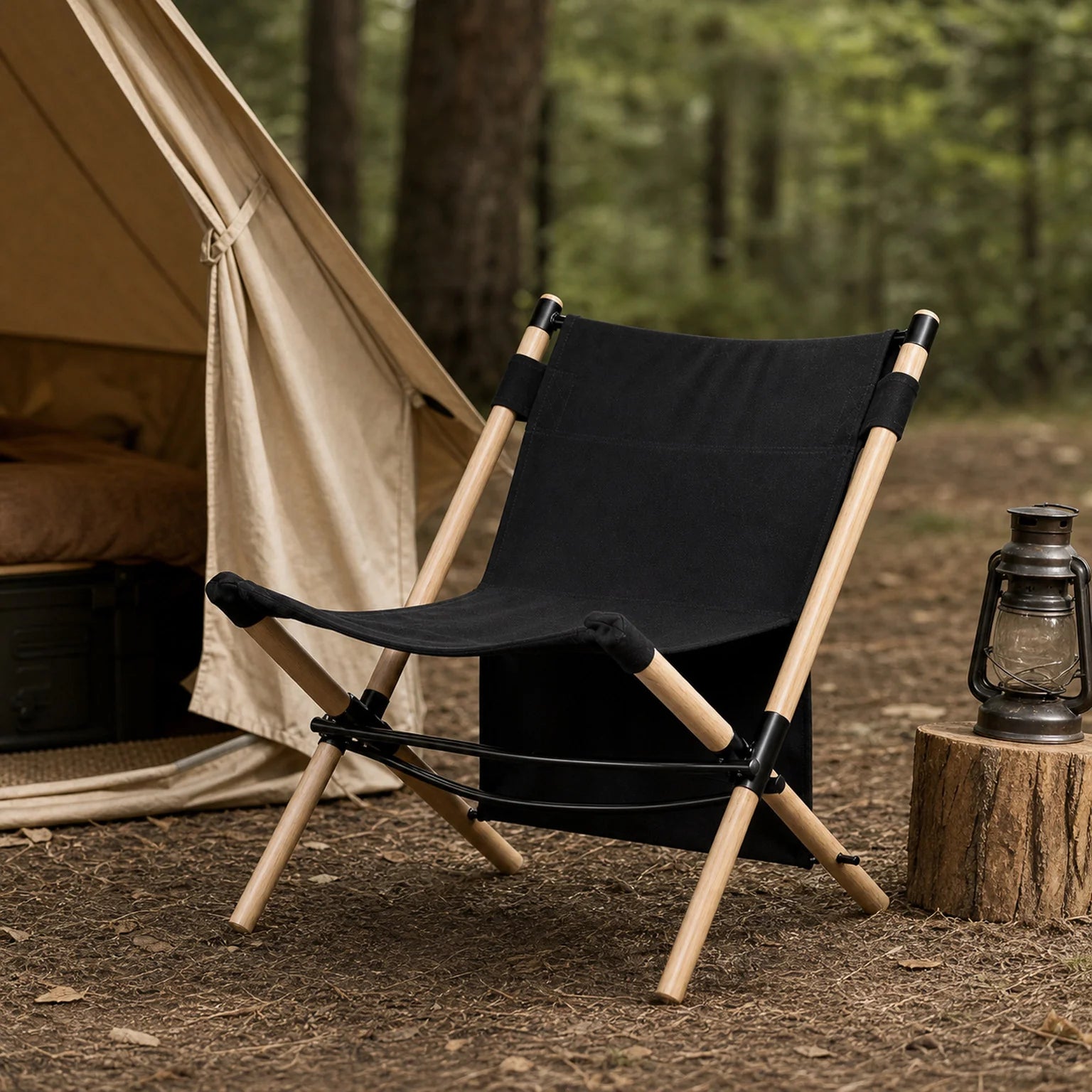 Elias Folding Directors Chair Made of Wood and Fabric - lifestyle view
