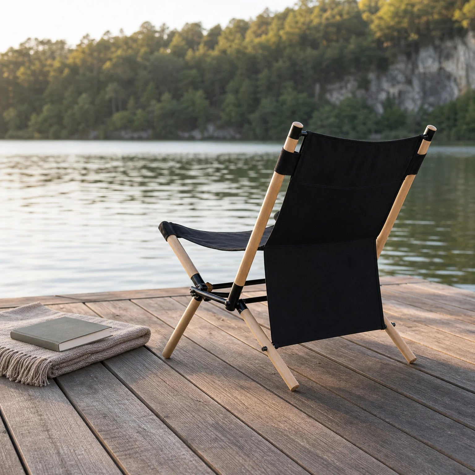 Elias Folding Directors Chair Made of Wood and Fabric - lifestyle view