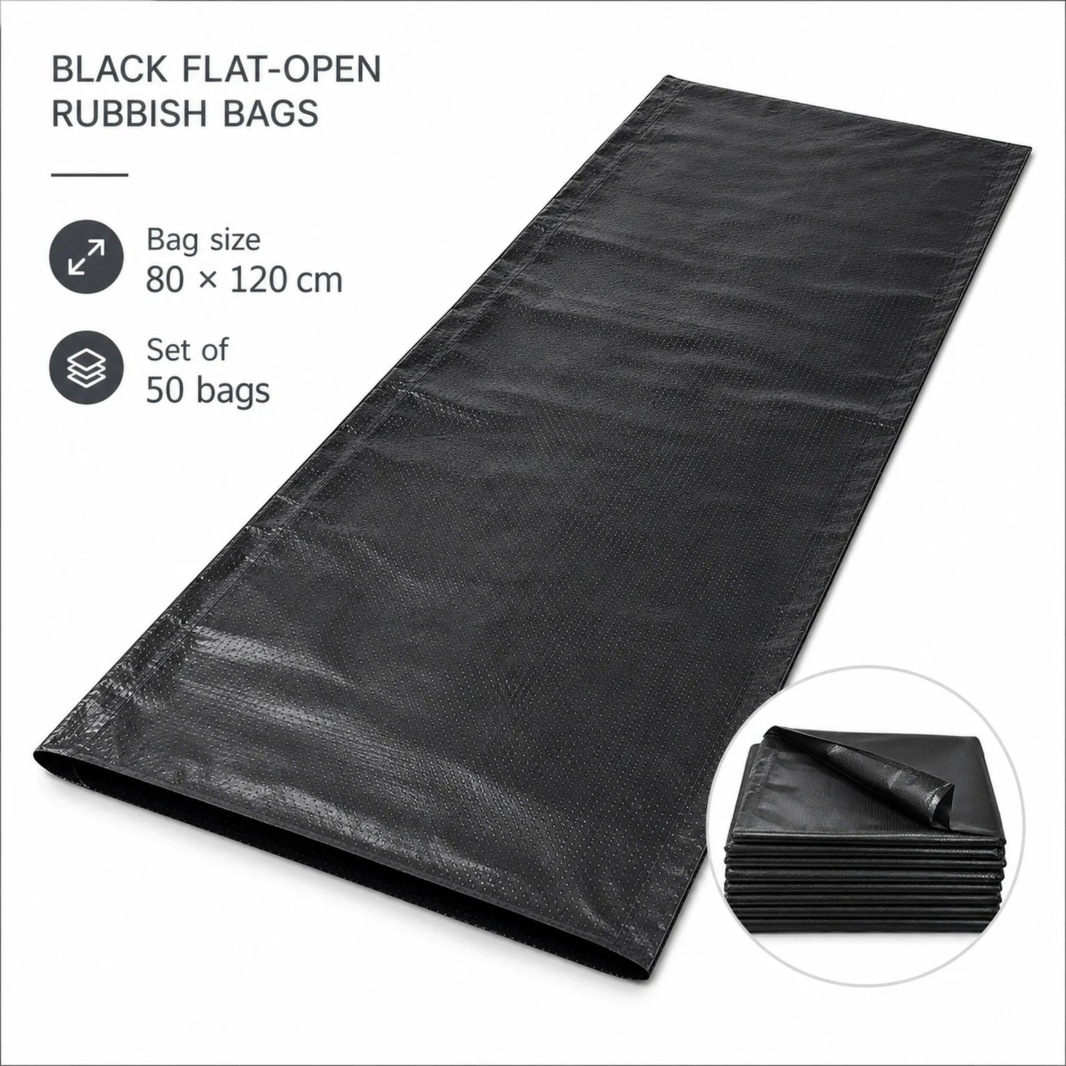 Elisa Heavy-Duty Bin Bags - dimensions view