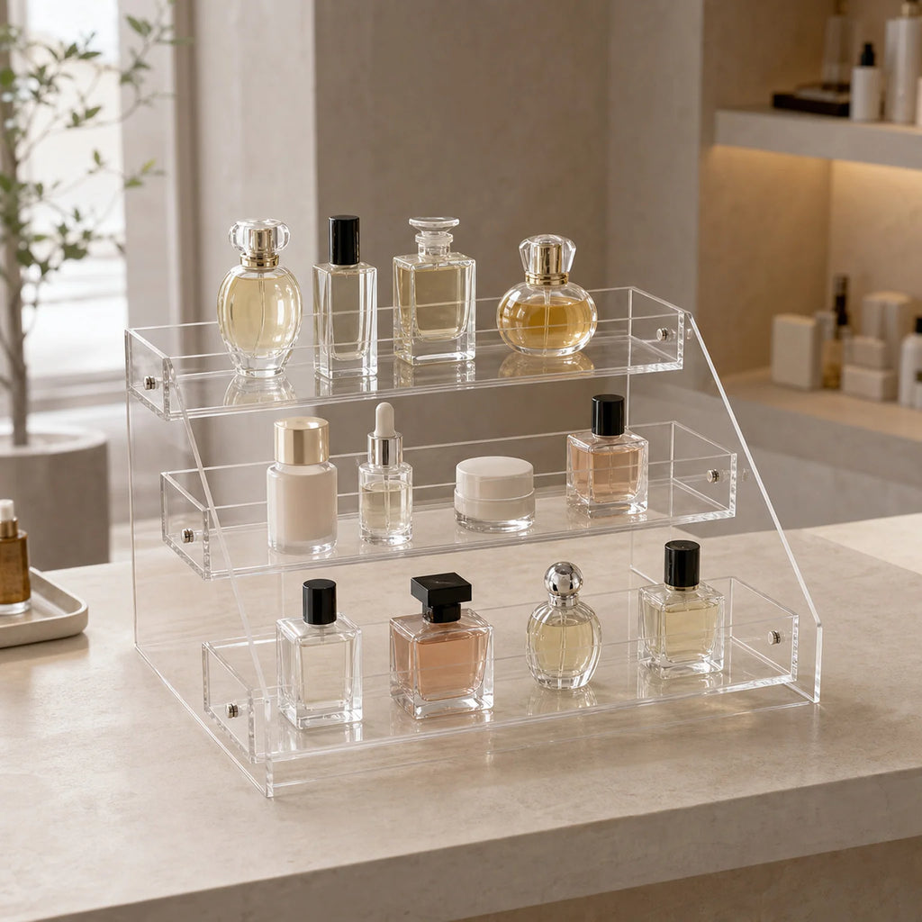 Elise Three-Tier Acrylic Countertop Display Stand - lifestyle view
