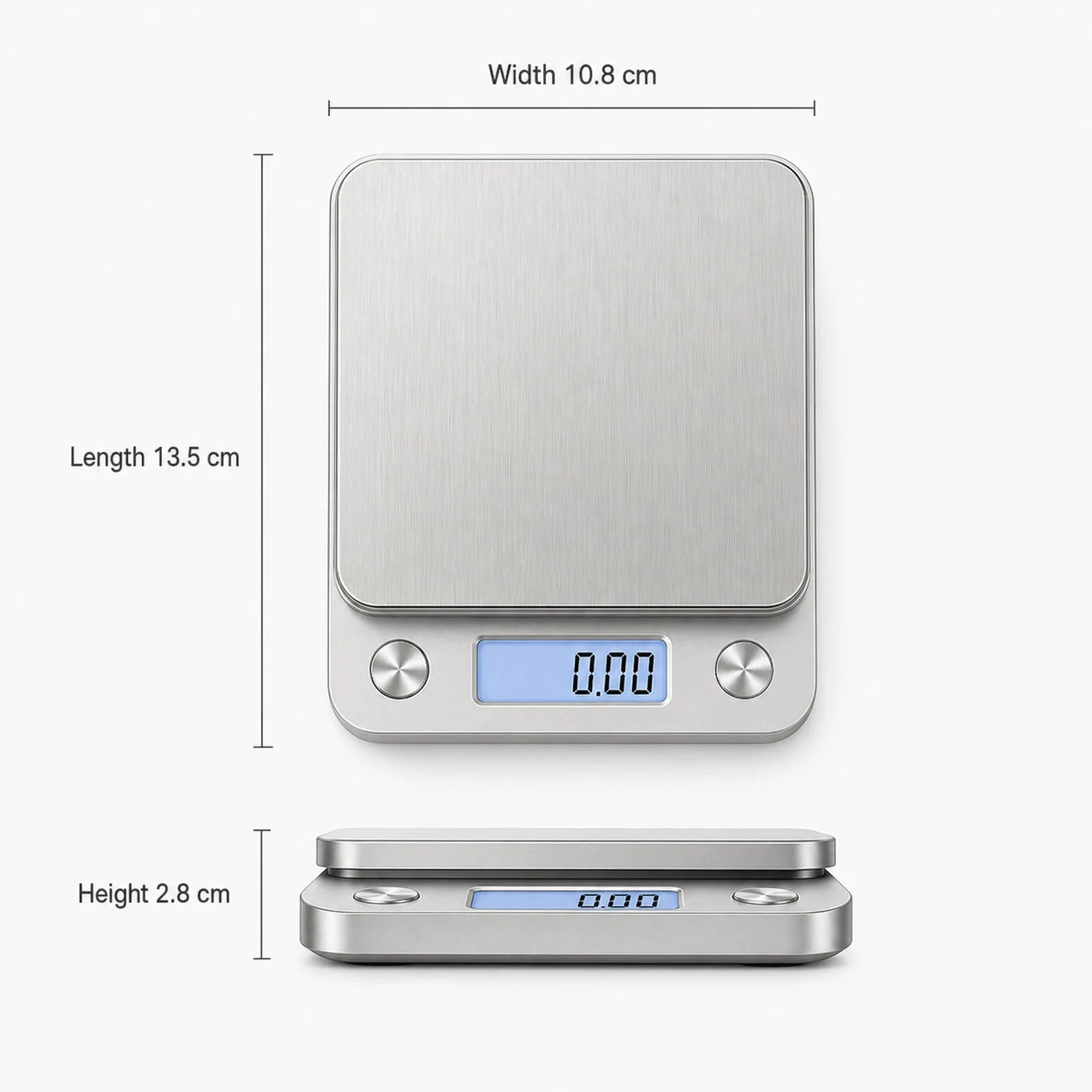 Enzo Compact Digital Scale - dimensions view