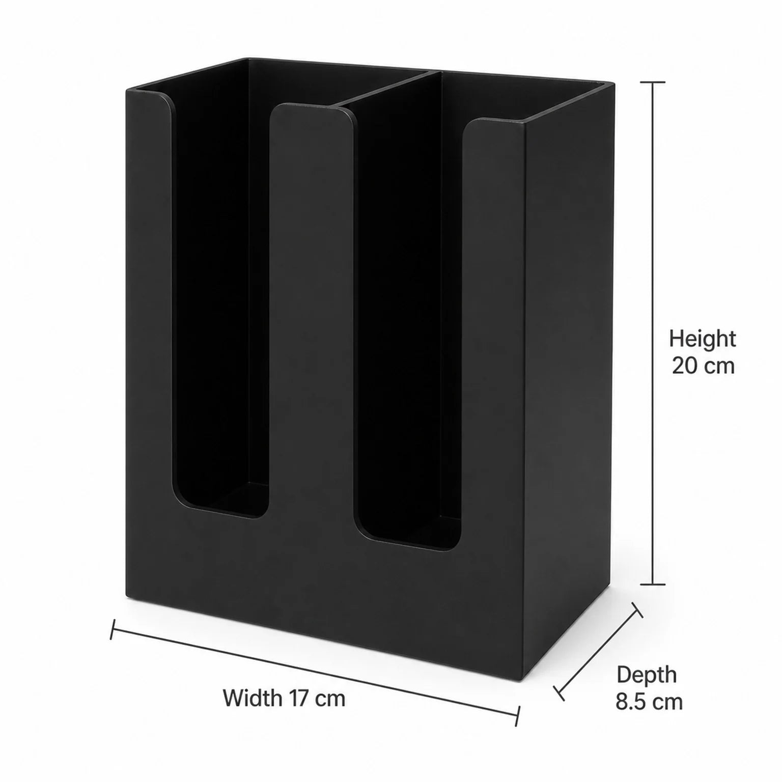 Erik Two-Slot Disposable Cup Holder - dimensions view