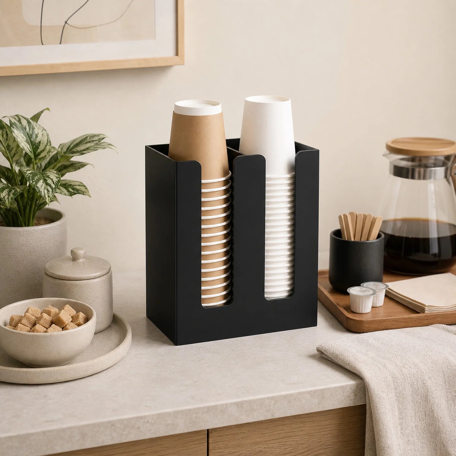 Erik Two-Slot Disposable Cup Holder - lifestyle view
