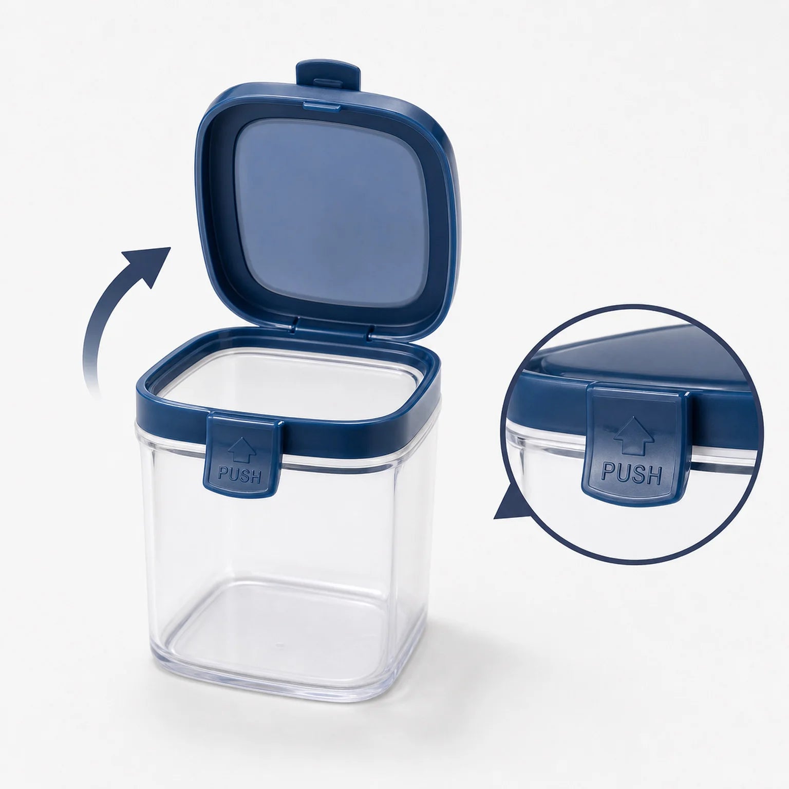 Oscar Food Storage Container, Push Lid - detail view