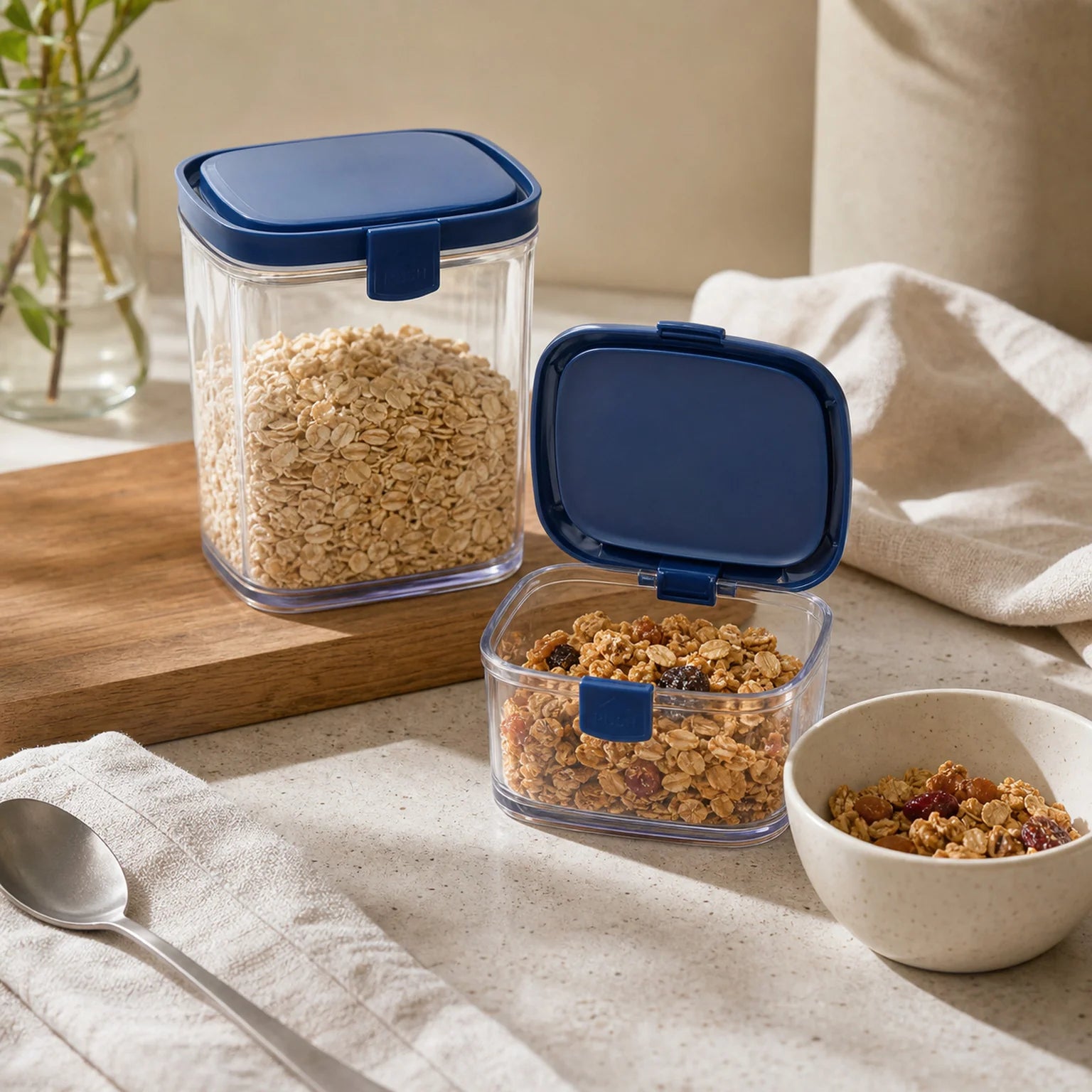 Oscar Food Storage Container, Push Lid - lifestyle view