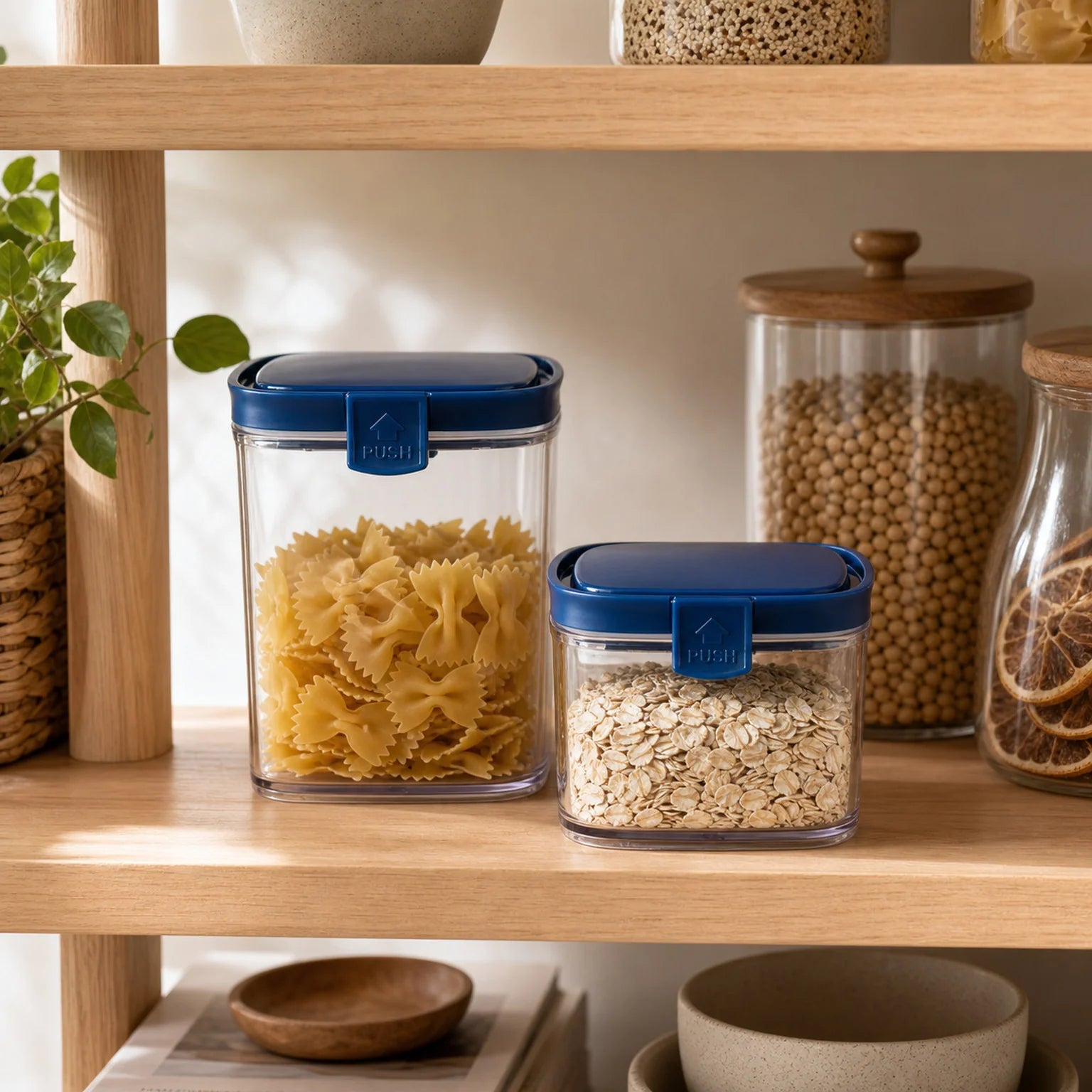 Oscar Food Storage Container, Push Lid - lifestyle view
