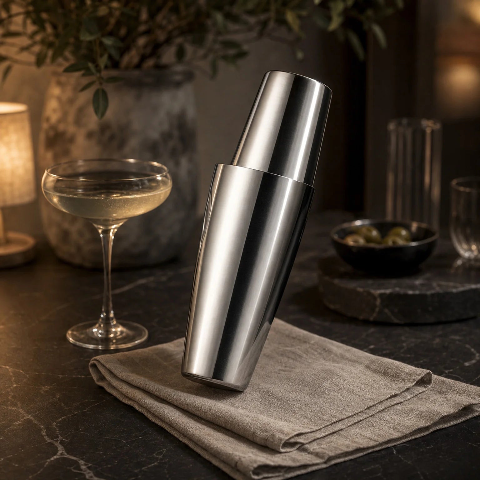 Freya Stainless Steel Boston Shaker Set - lifestyle view