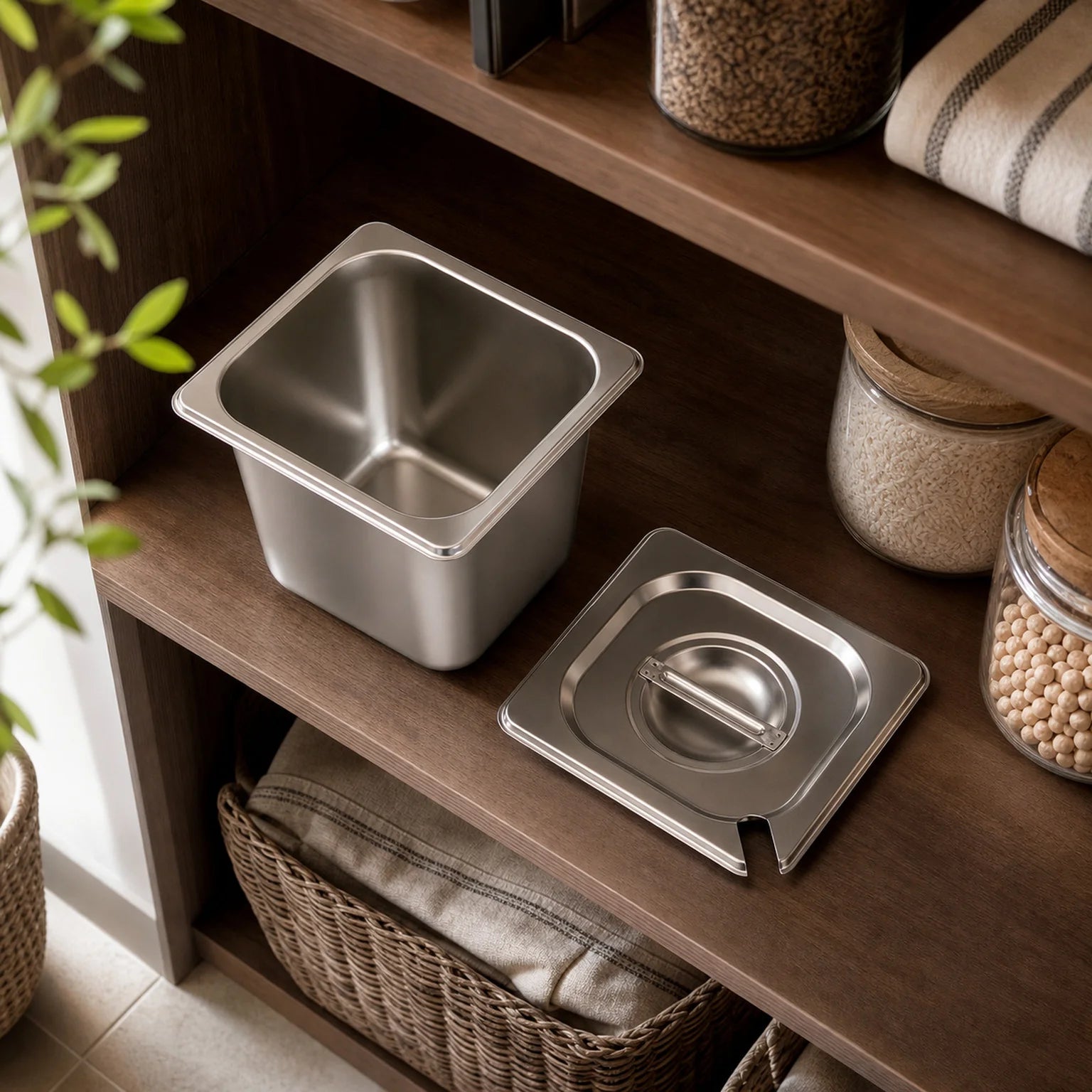 Greta Stainless Steel Food Pan Including Lid - lifestyle view