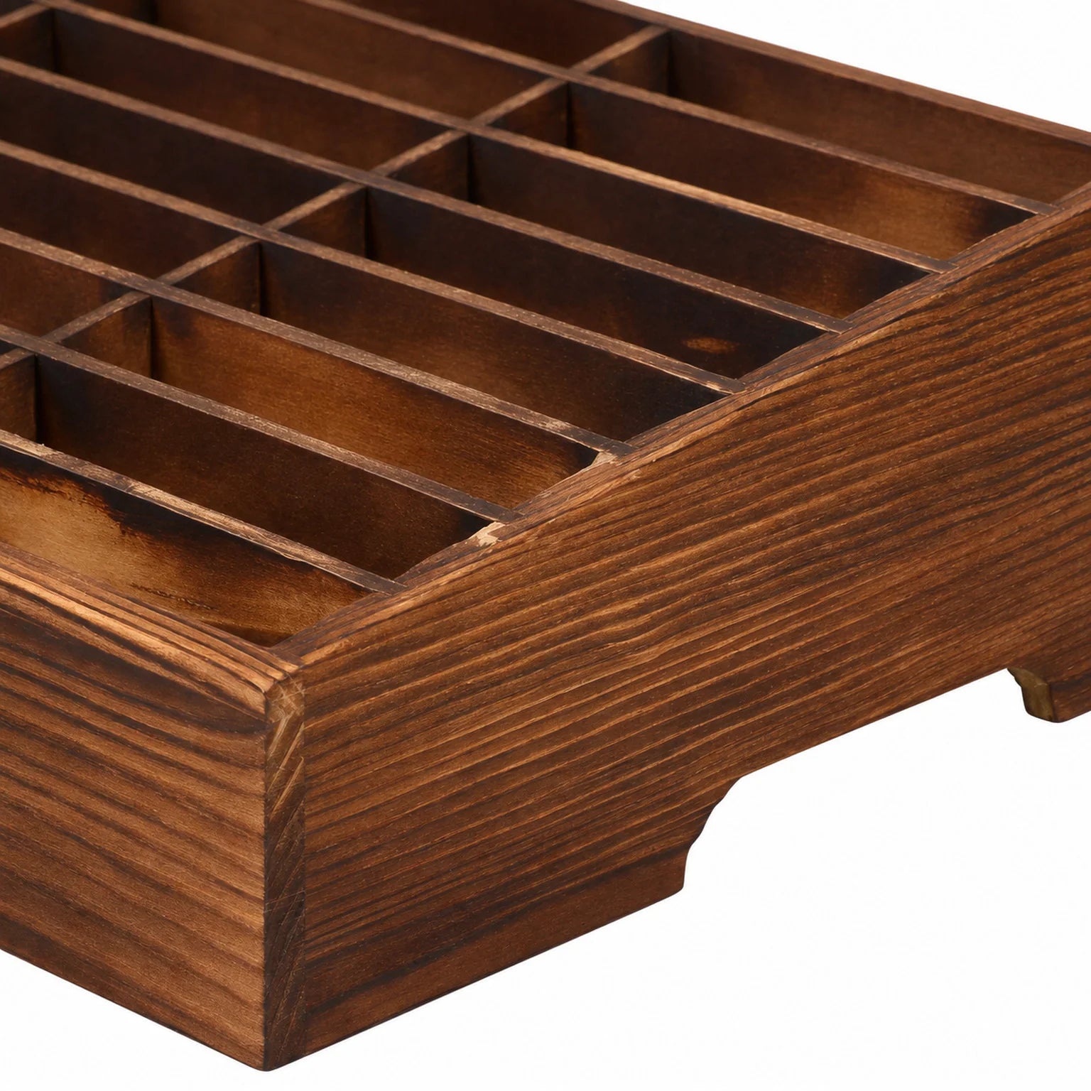 Heidi Wooden Compartment Organiser Box - detail view