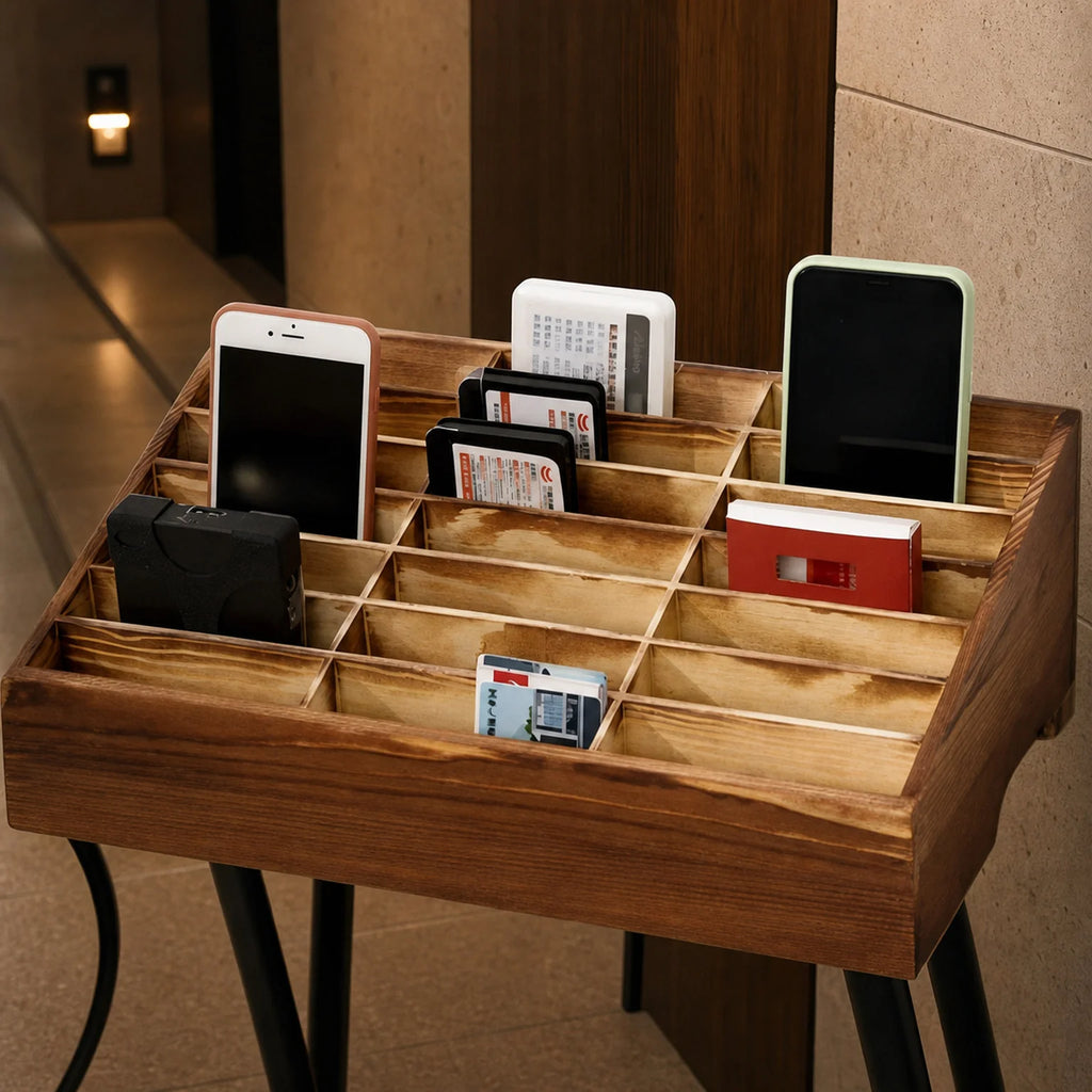 Heidi Wooden Compartment Organiser Box - lifestyle view