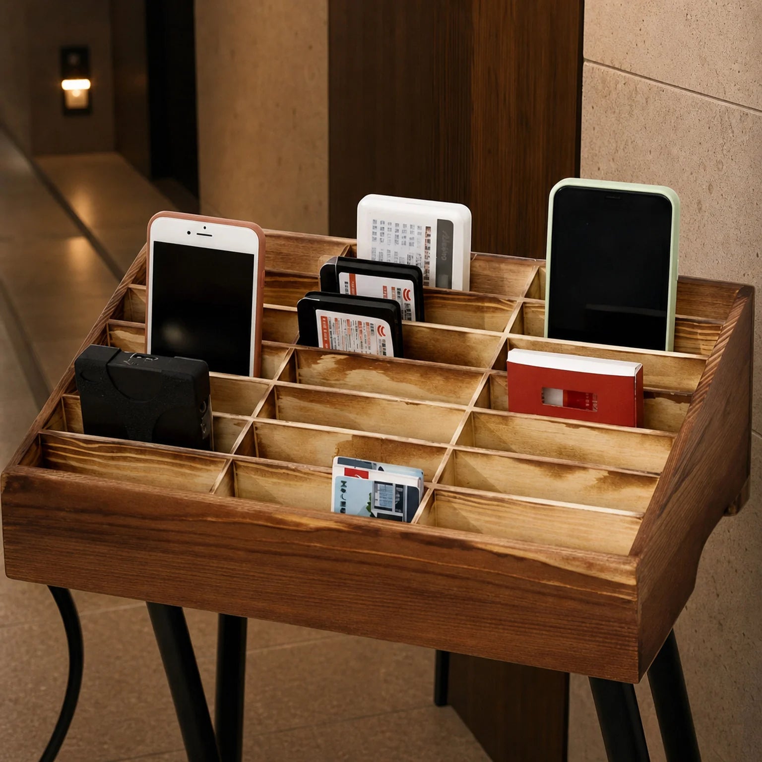 Heidi Wooden Compartment Organiser Box - lifestyle view