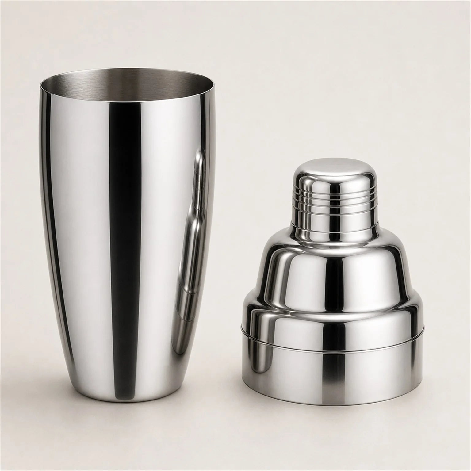 Henri Two-Piece Stainless Steel Cocktail Shaker - detail view