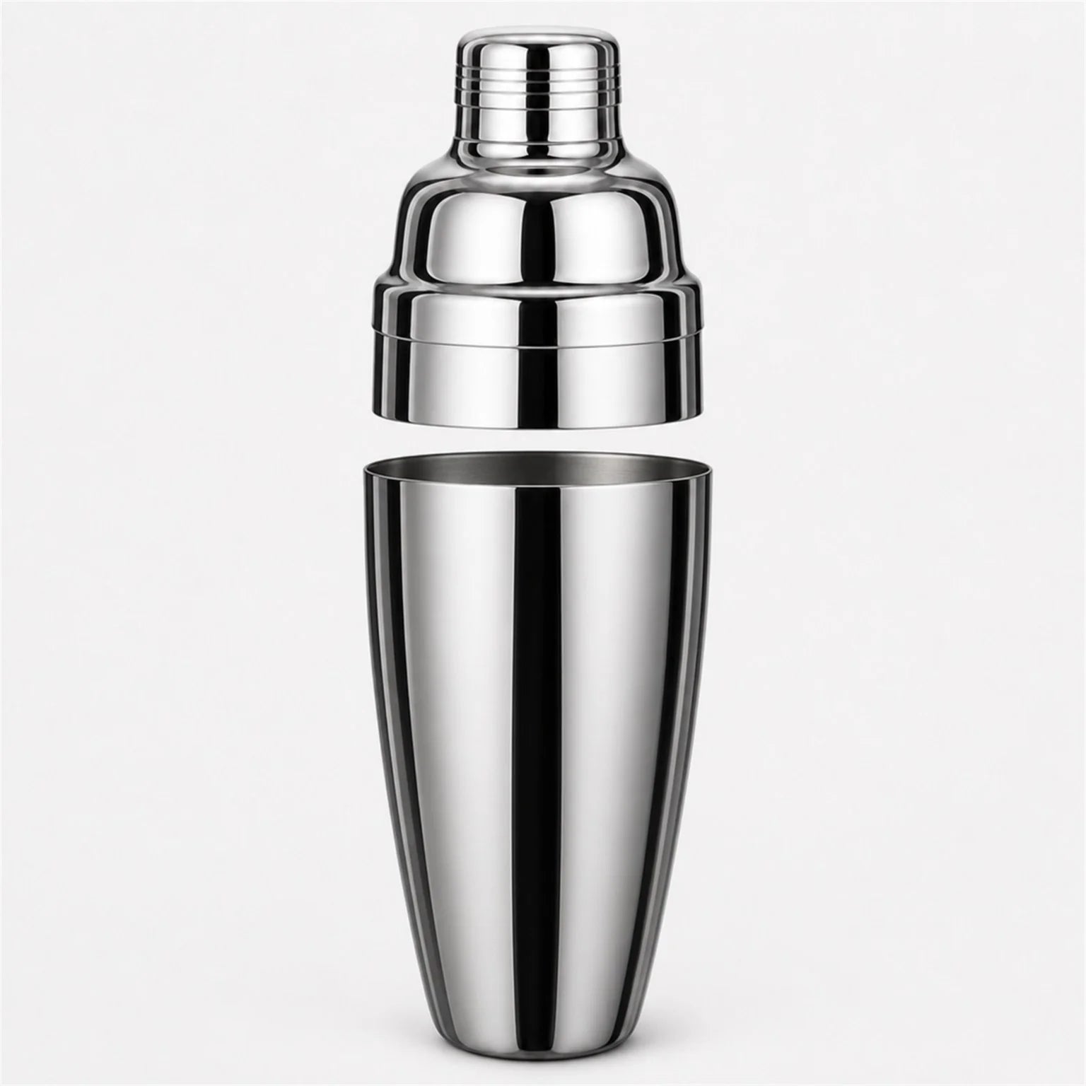 Henri Two-Piece Stainless Steel Cocktail Shaker - detail view