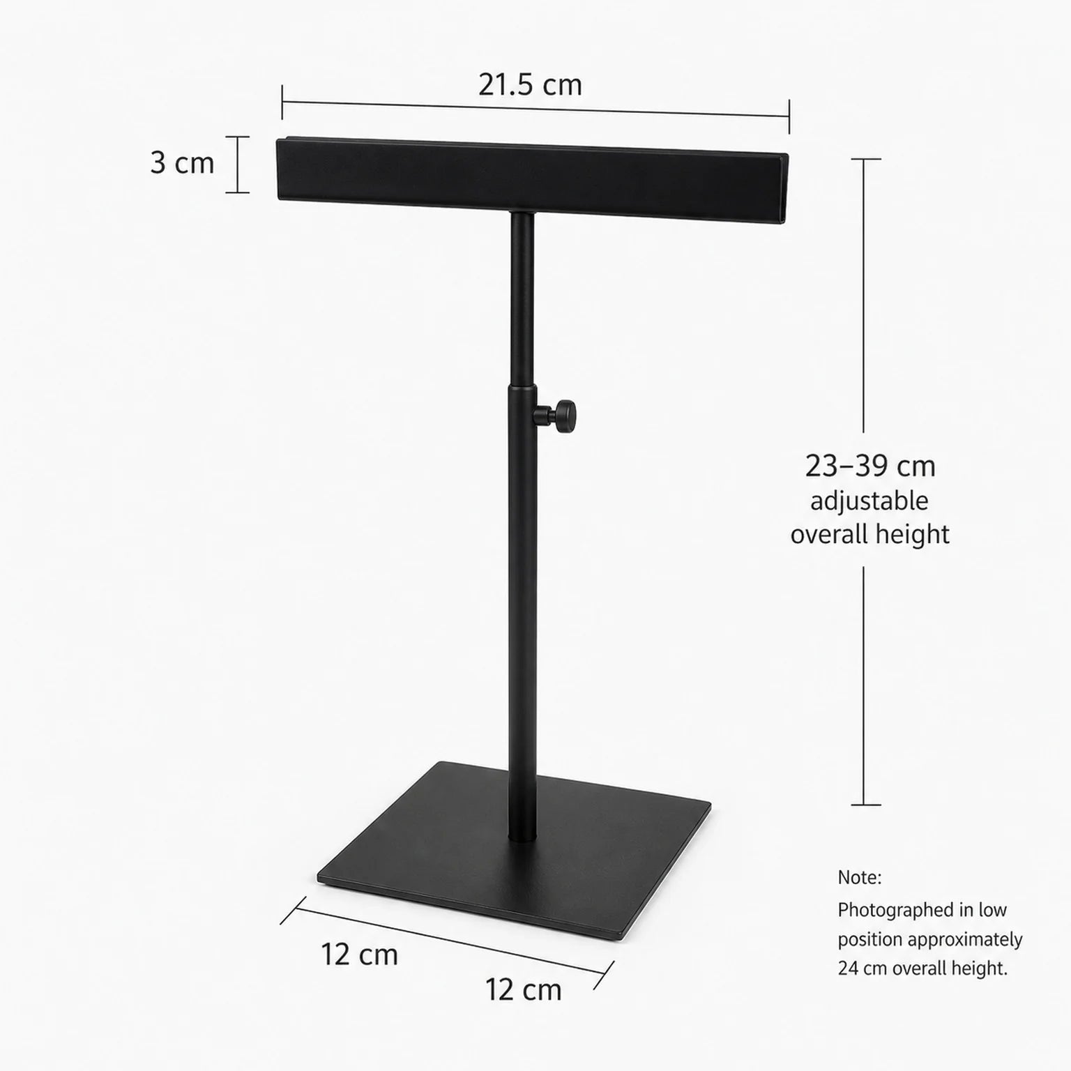 Ines Adjustable Restaurant Menu Stand - dimensions view