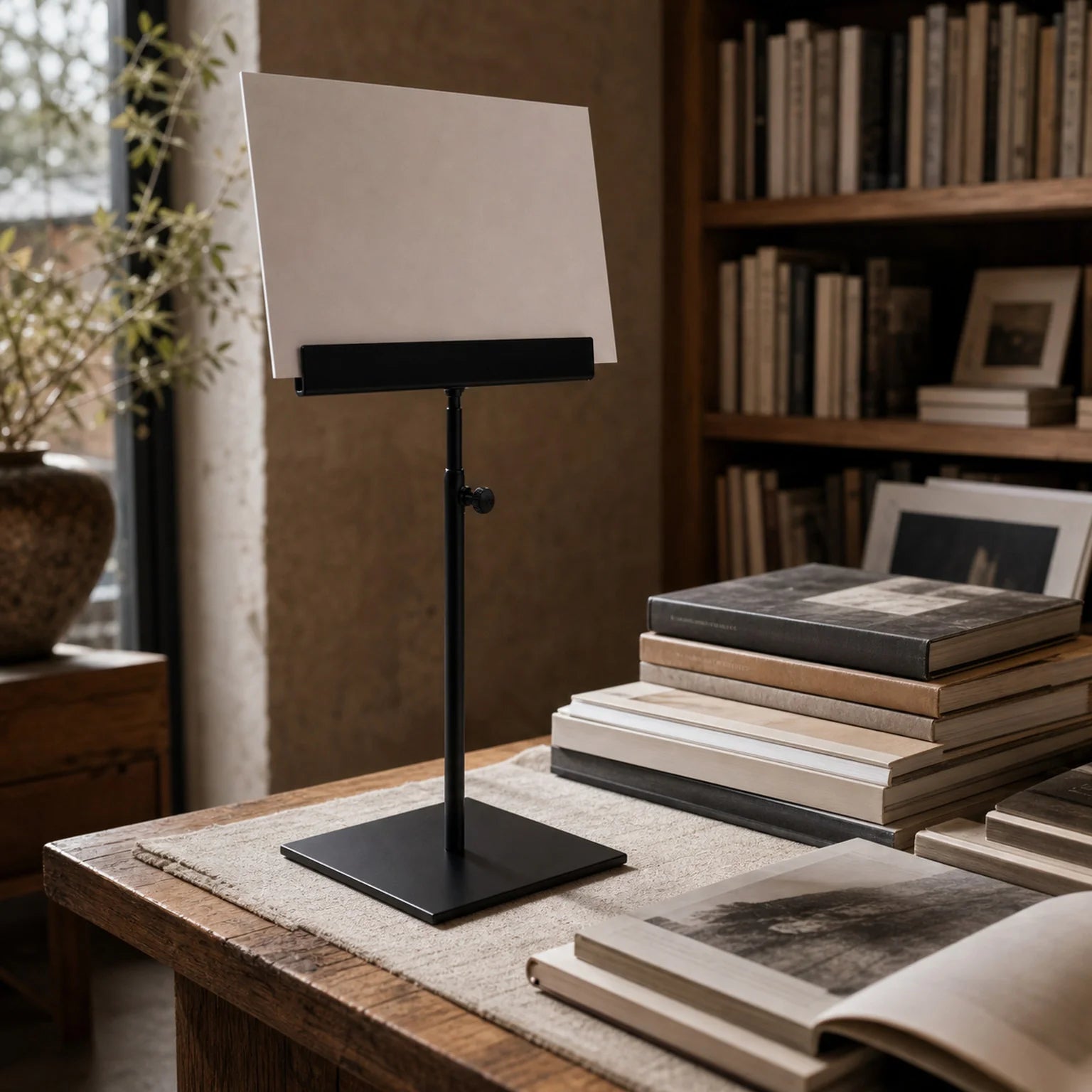 Ines Adjustable Restaurant Menu Stand - lifestyle view
