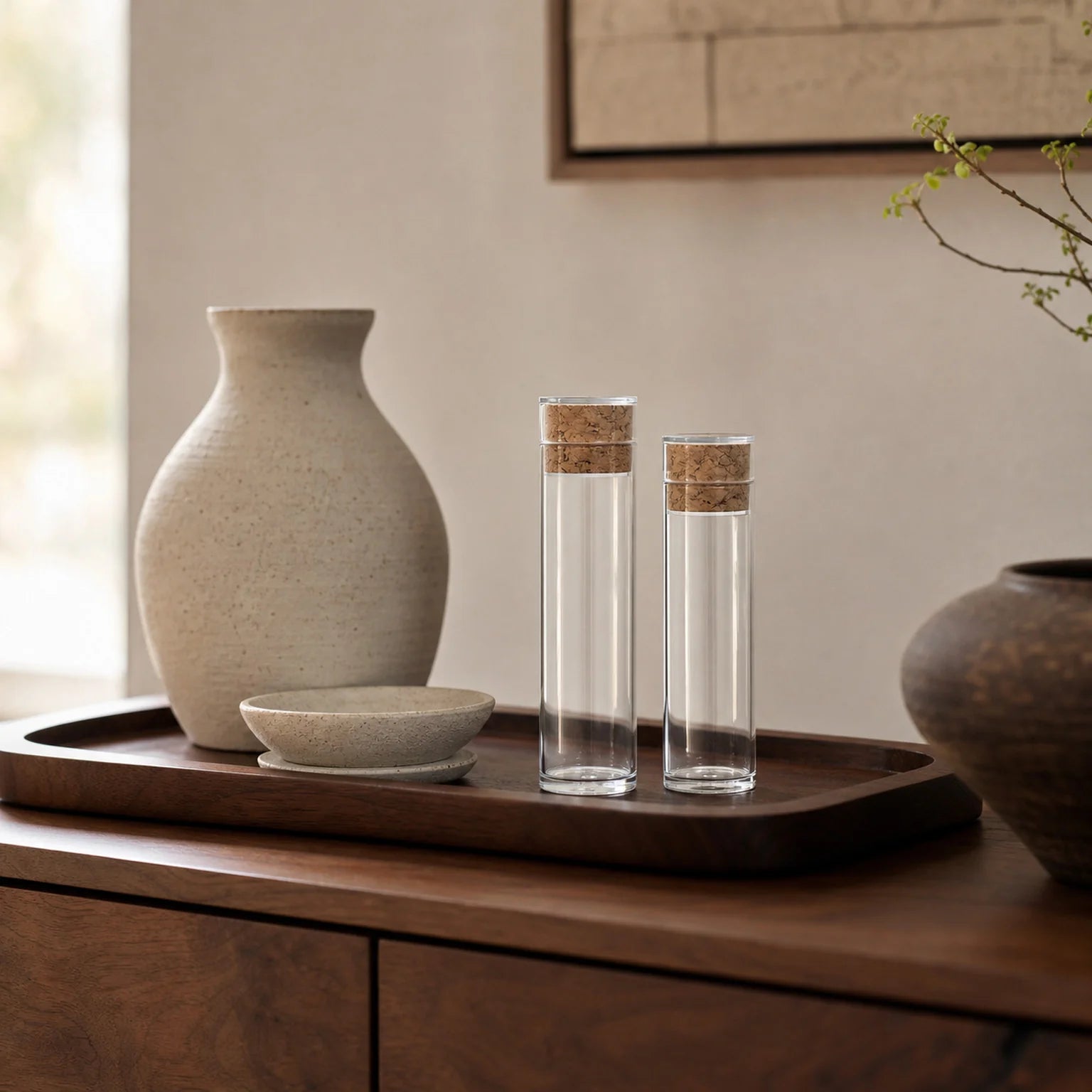 Iris Mini Glass Bottles Including Cork Stoppers - lifestyle view