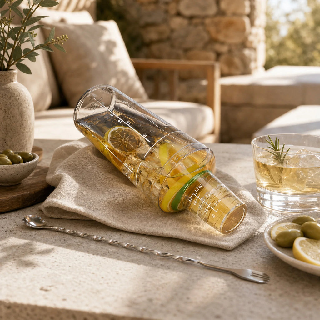 Jonas Three-Piece Cocktail Shaker - lifestyle view