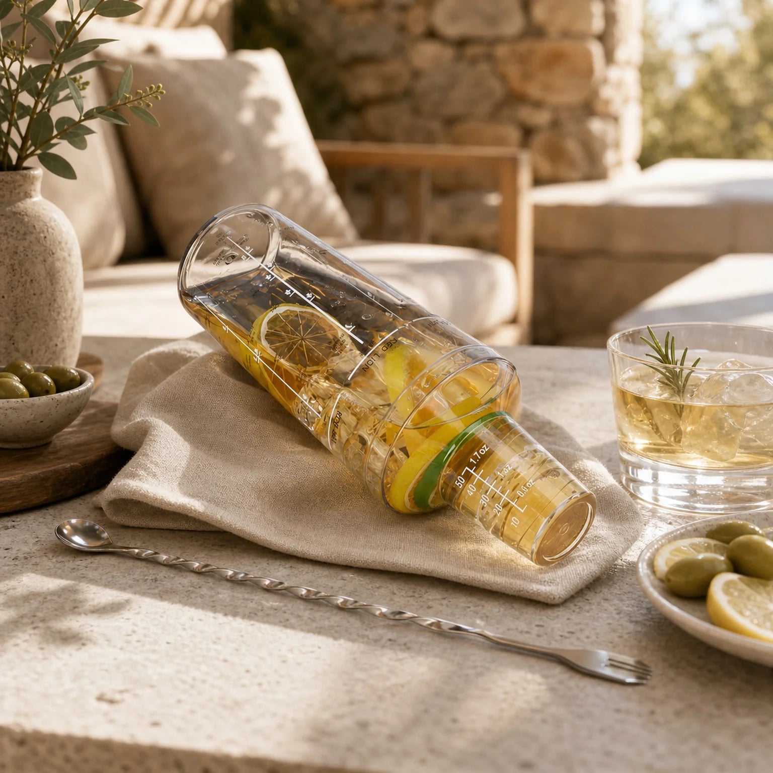 Jonas Three-Piece Cocktail Shaker - lifestyle view