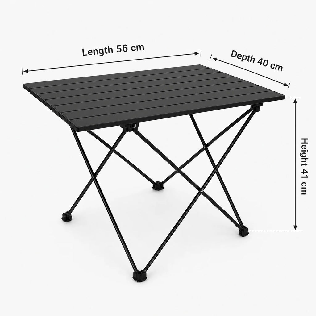 Laura Folding Slatted Camping Table - dimensions view